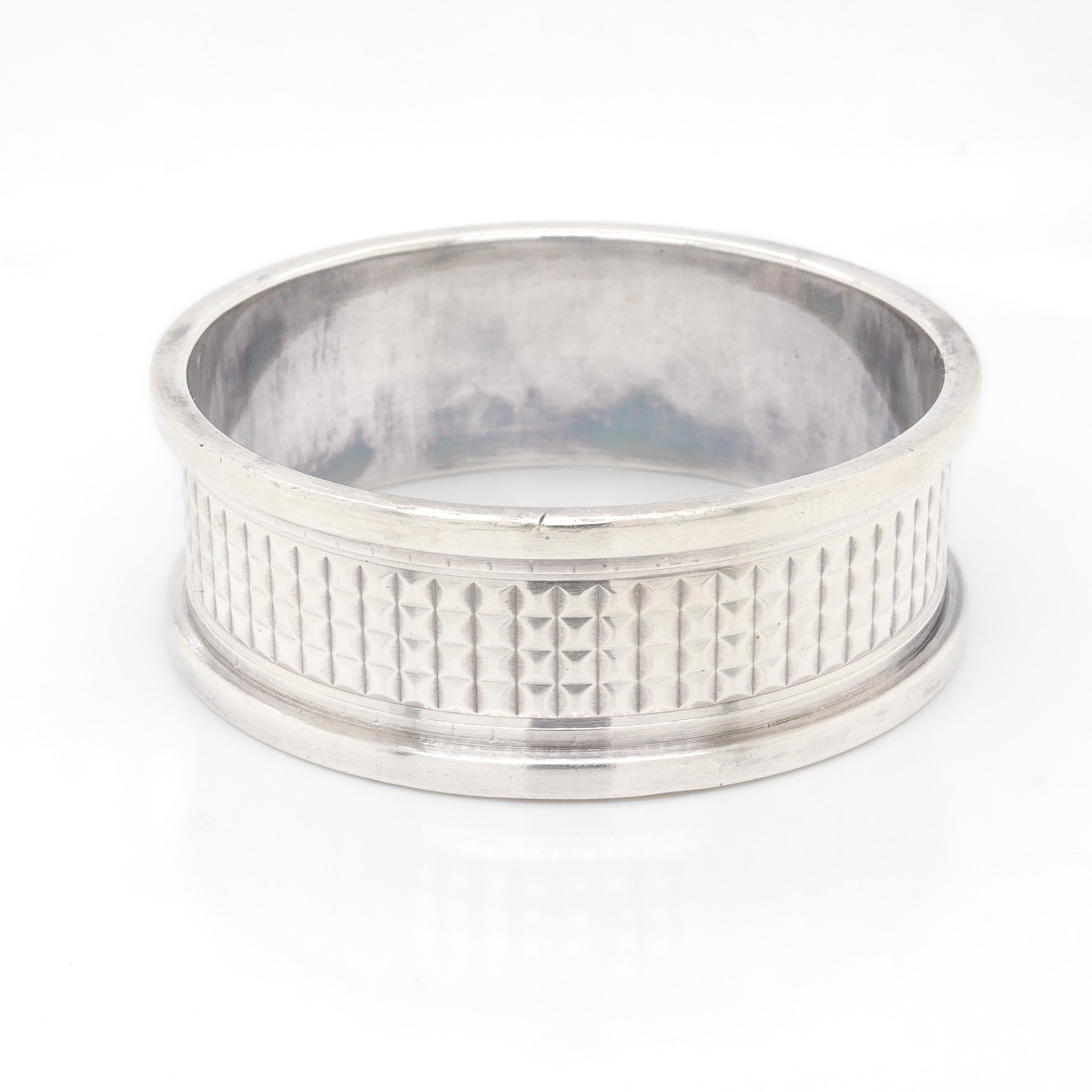 Antico porta tovaglioli in argento di Hermès in stile Art Deco e scatola in vendita 3