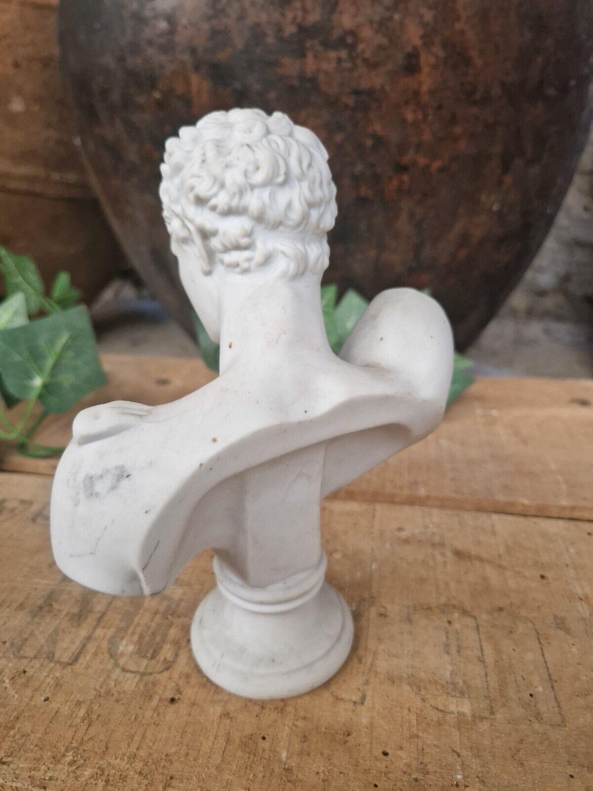 Pottery Antique Hermes Bust in Carved Biscuit French Origin For Sale