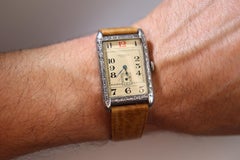 Antique HERMES Tank watch. Art Deco Genuine Hermes Manual wristwatch.