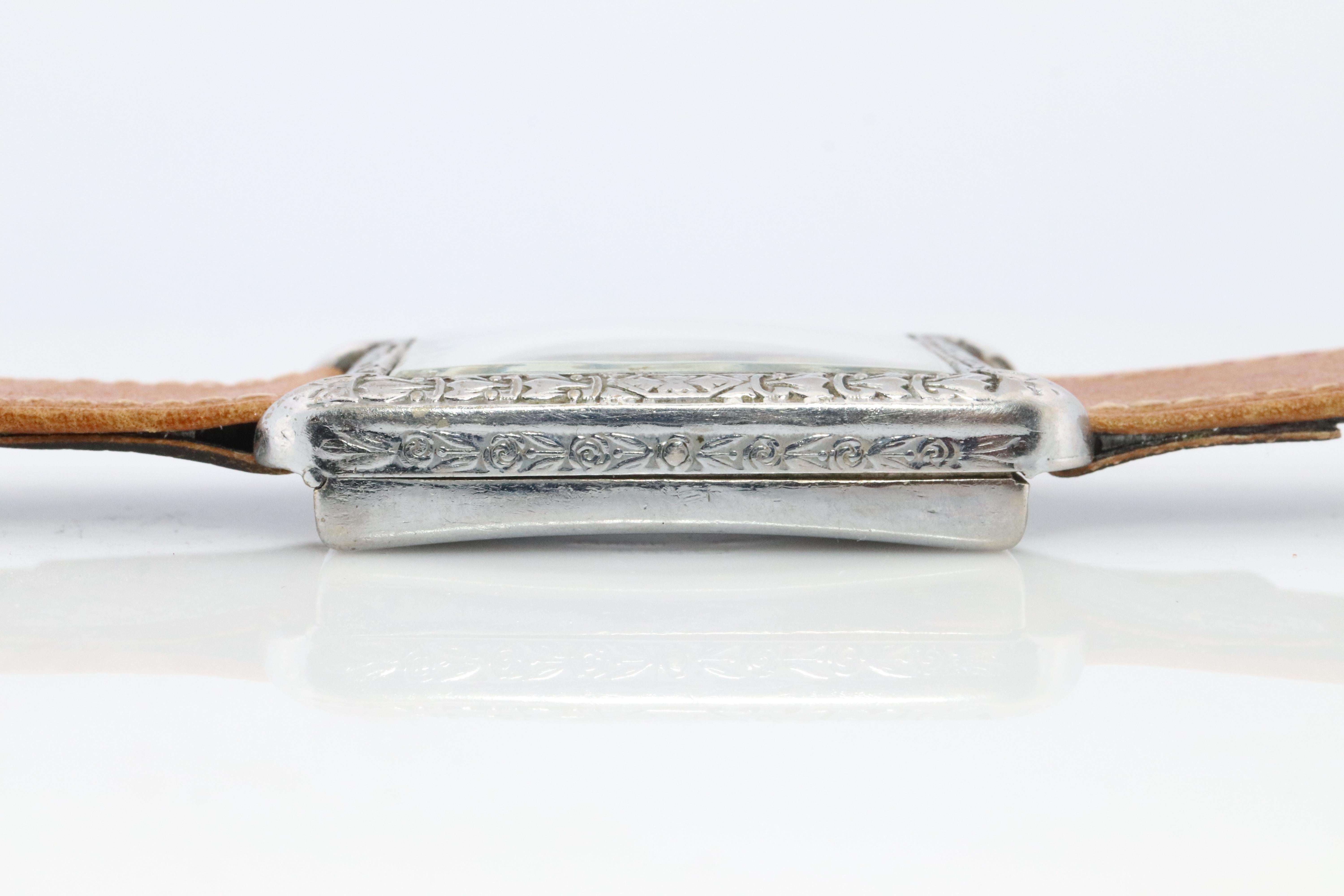 Antiguo reloj HERMES Tank. Reloj de pulsera Art Déco genuino Hermes Manual. en venta 1