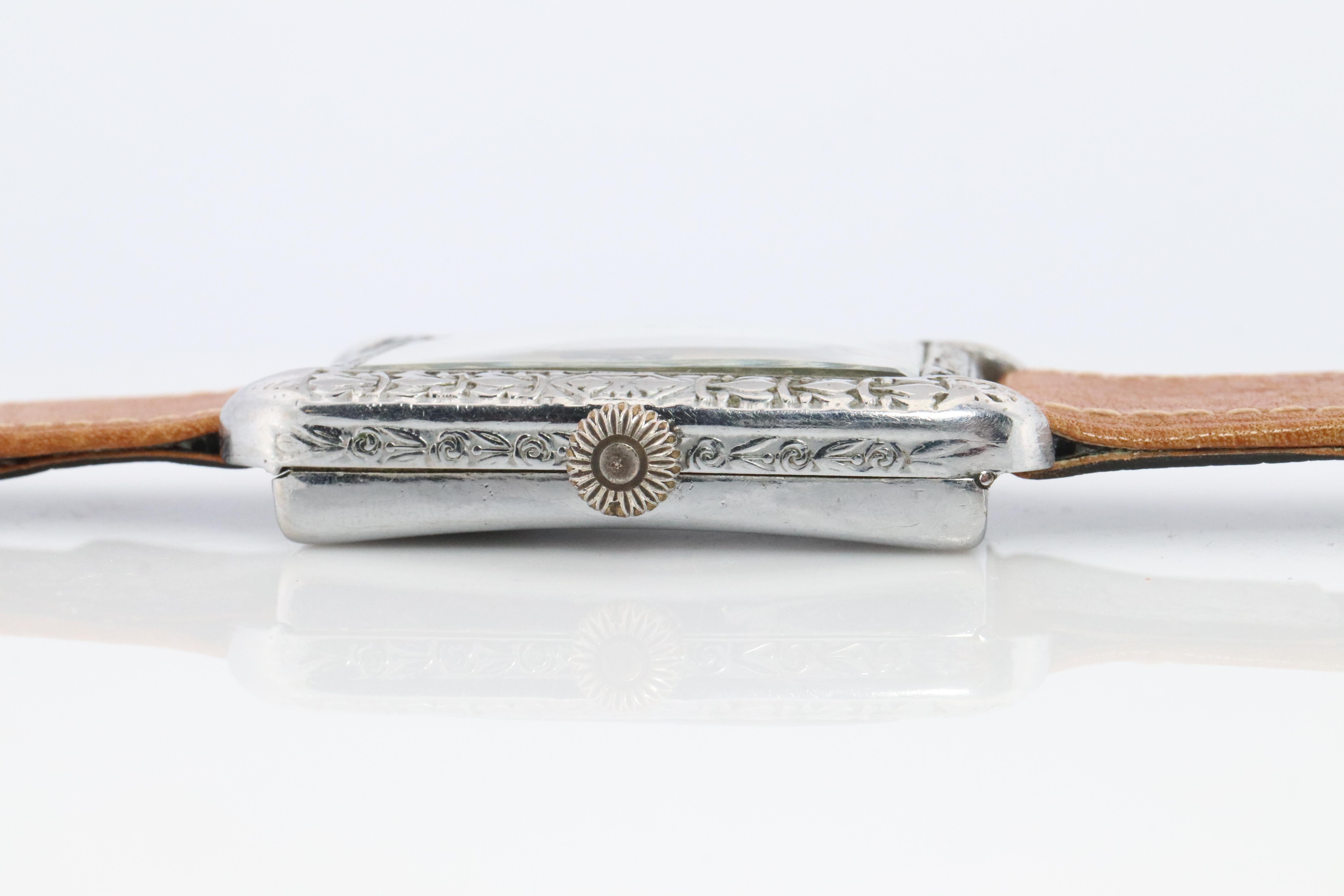 Antiguo reloj HERMES Tank. Reloj de pulsera Art Déco genuino Hermes Manual. en venta 2