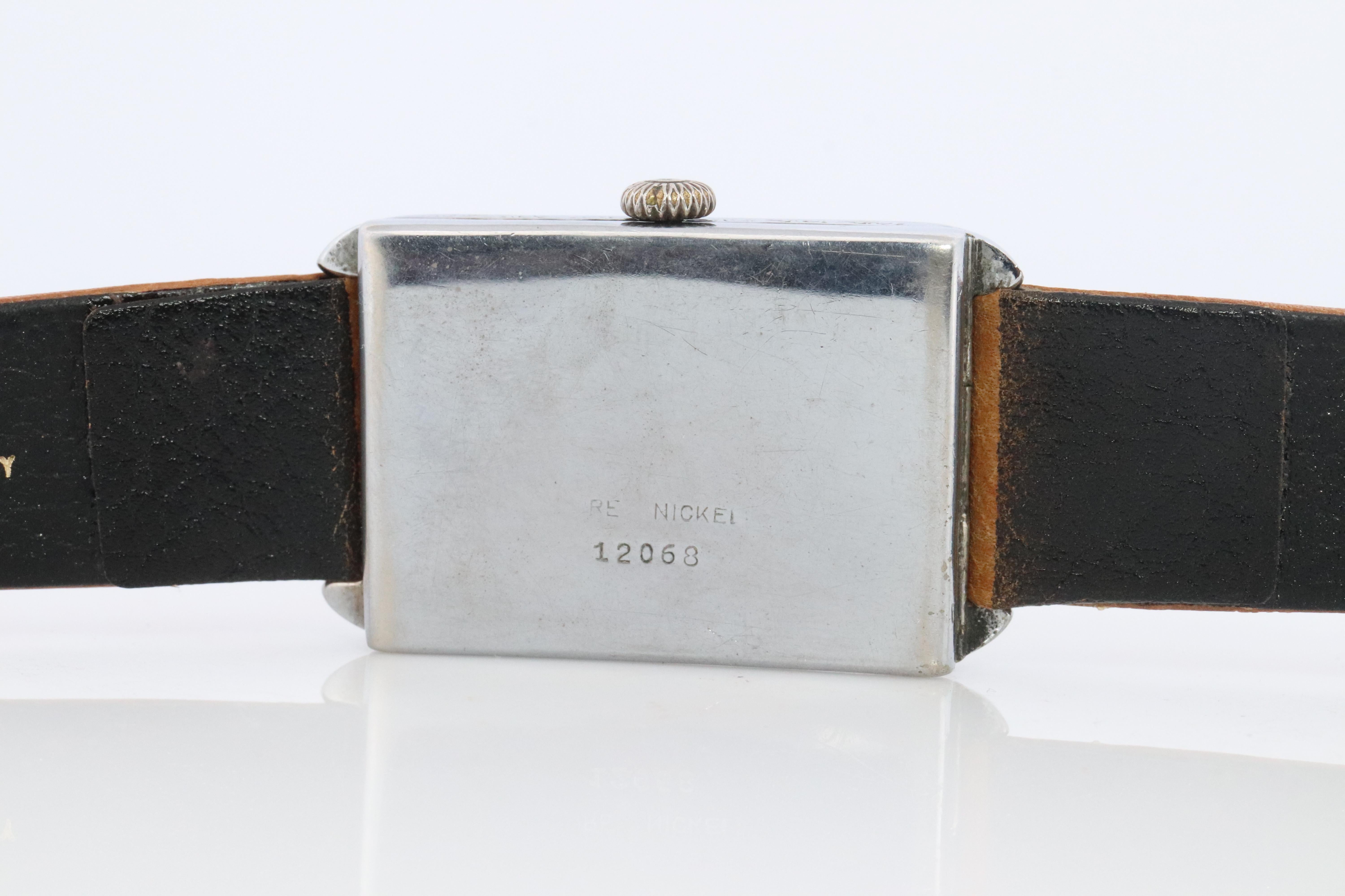 Antiguo reloj HERMES Tank. Reloj de pulsera Art Déco genuino Hermes Manual. en venta 3