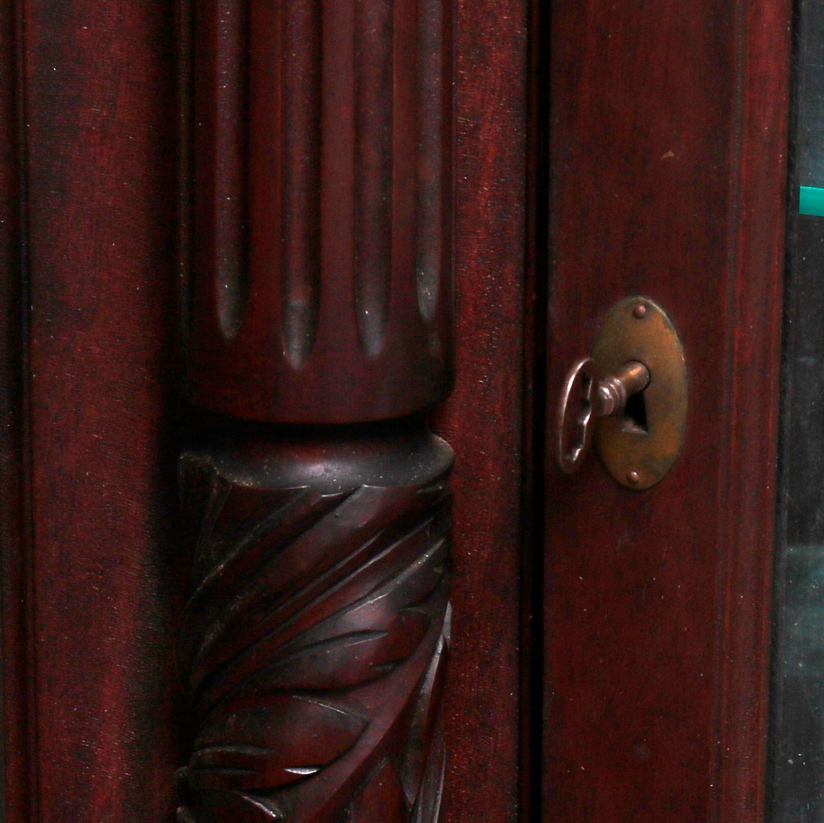Antique Hersee American Empire Mahogany Diminutive China Cabinet, 19th Century 5