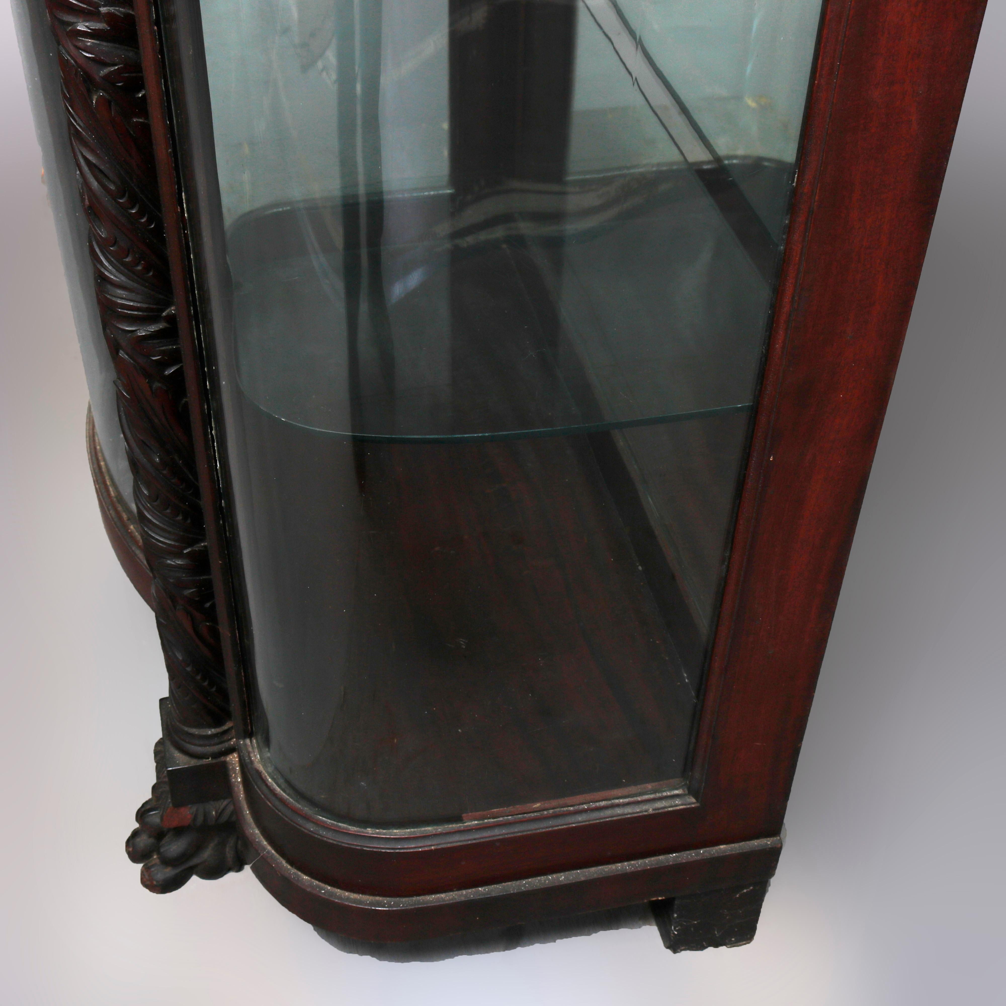 Antique Hersee American Empire Mahogany Diminutive China Cabinet, 19th Century 11