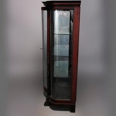 Antique Hersee American Empire Mahogany Diminutive China Cabinet, 19th Century