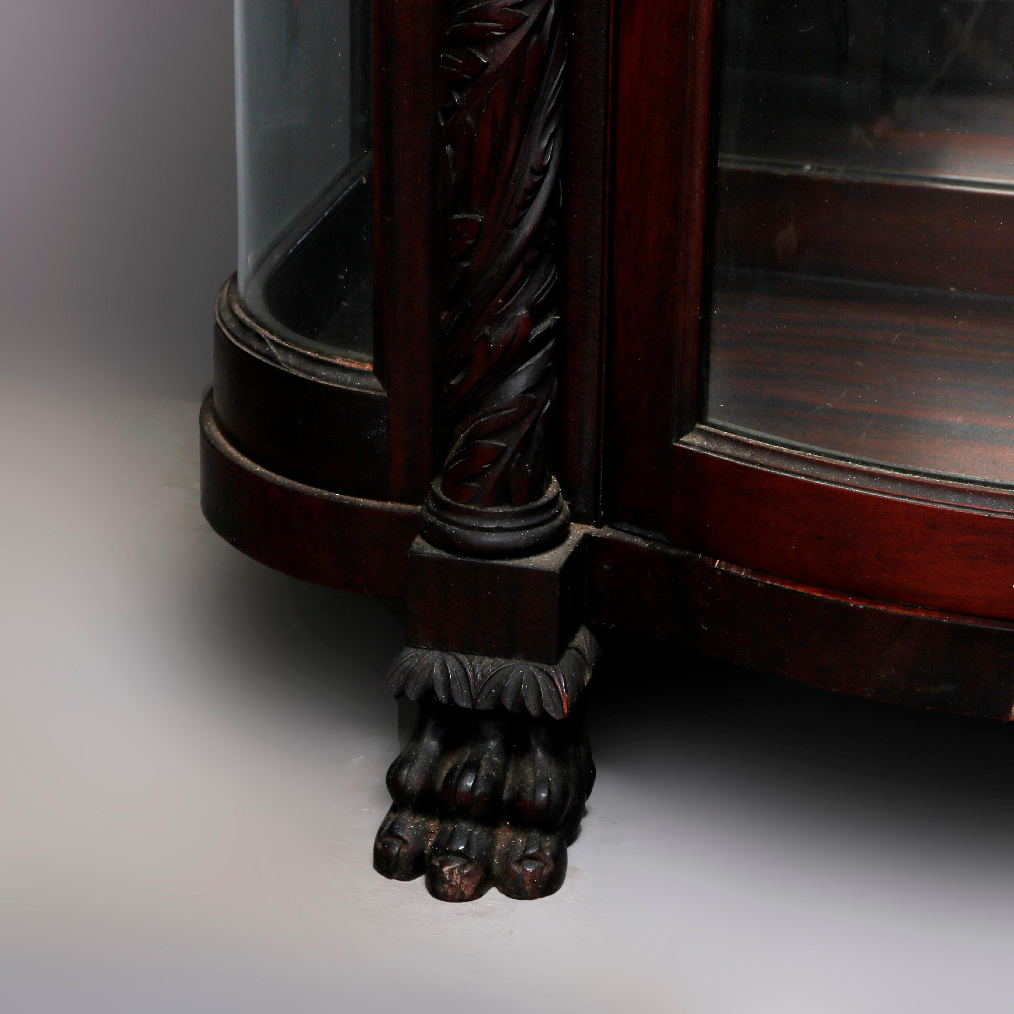 Antique Hersee American Empire Mahogany Diminutive China Cabinet, 19th Century 15