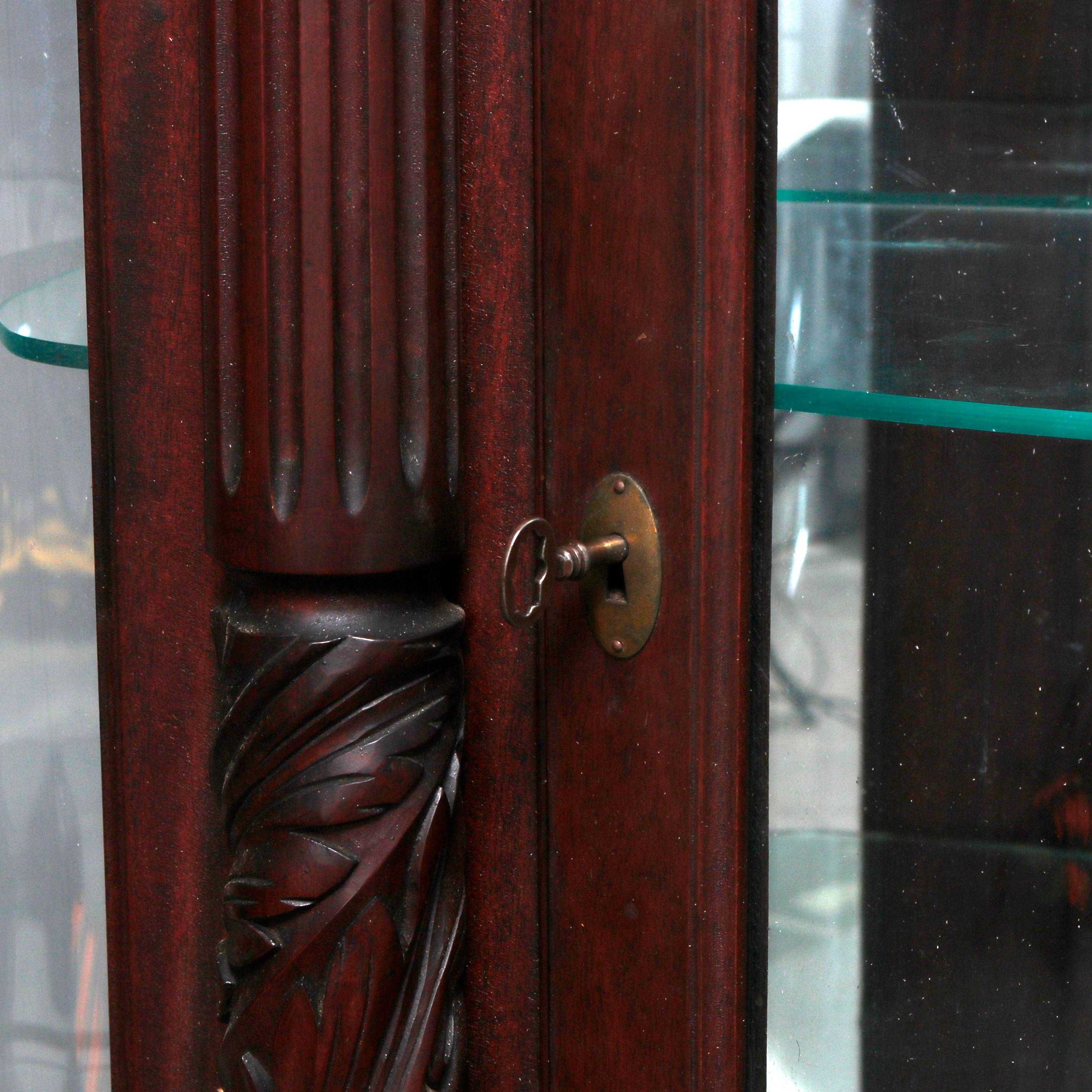 Antique Hersee American Empire Mahogany Diminutive China Cabinet, 19th Century In Good Condition In Big Flats, NY