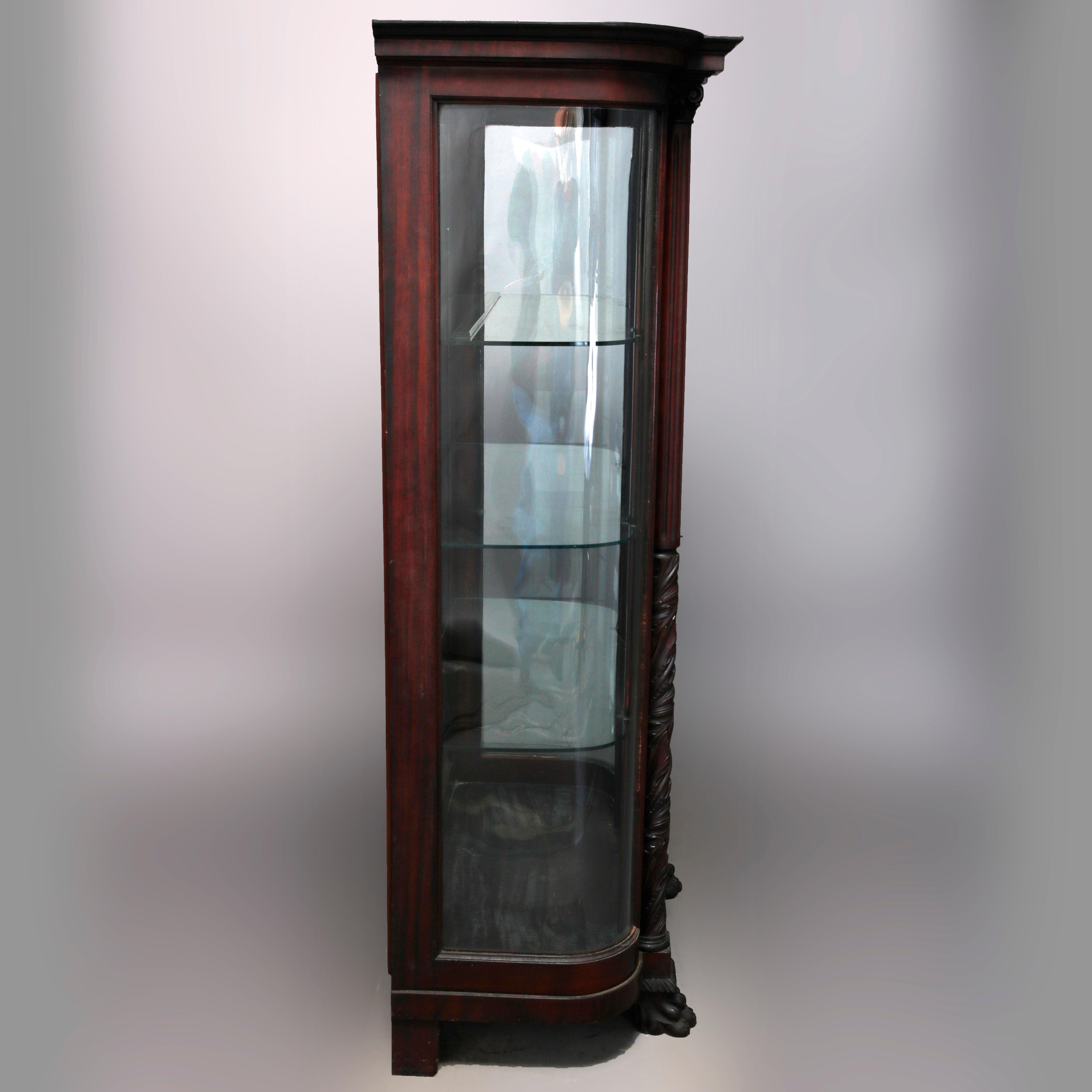 Antique Hersee American Empire Mahogany Diminutive China Cabinet, 19th Century 1