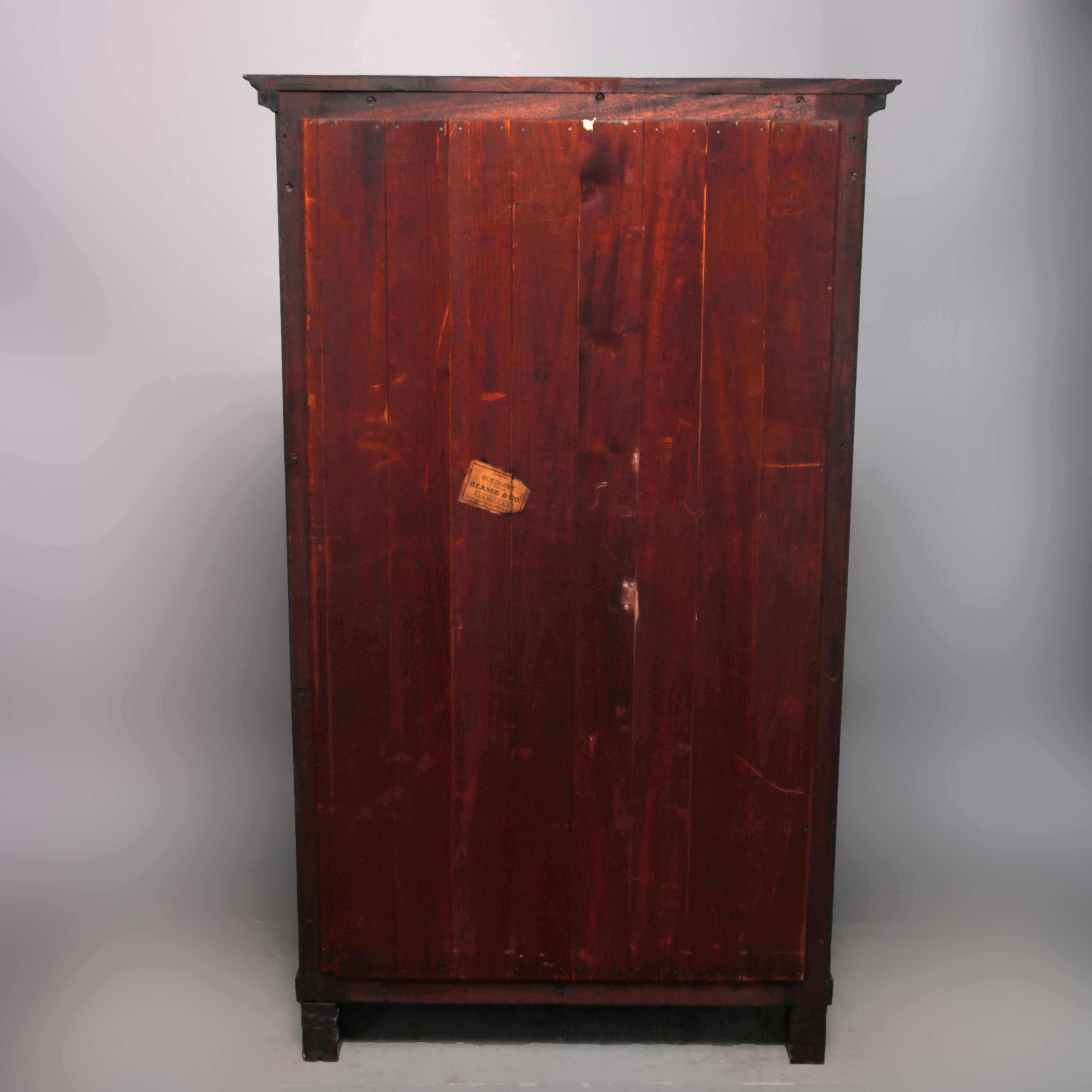 Antique Hersee American Empire Mahogany Diminutive China Cabinet, 19th Century 2
