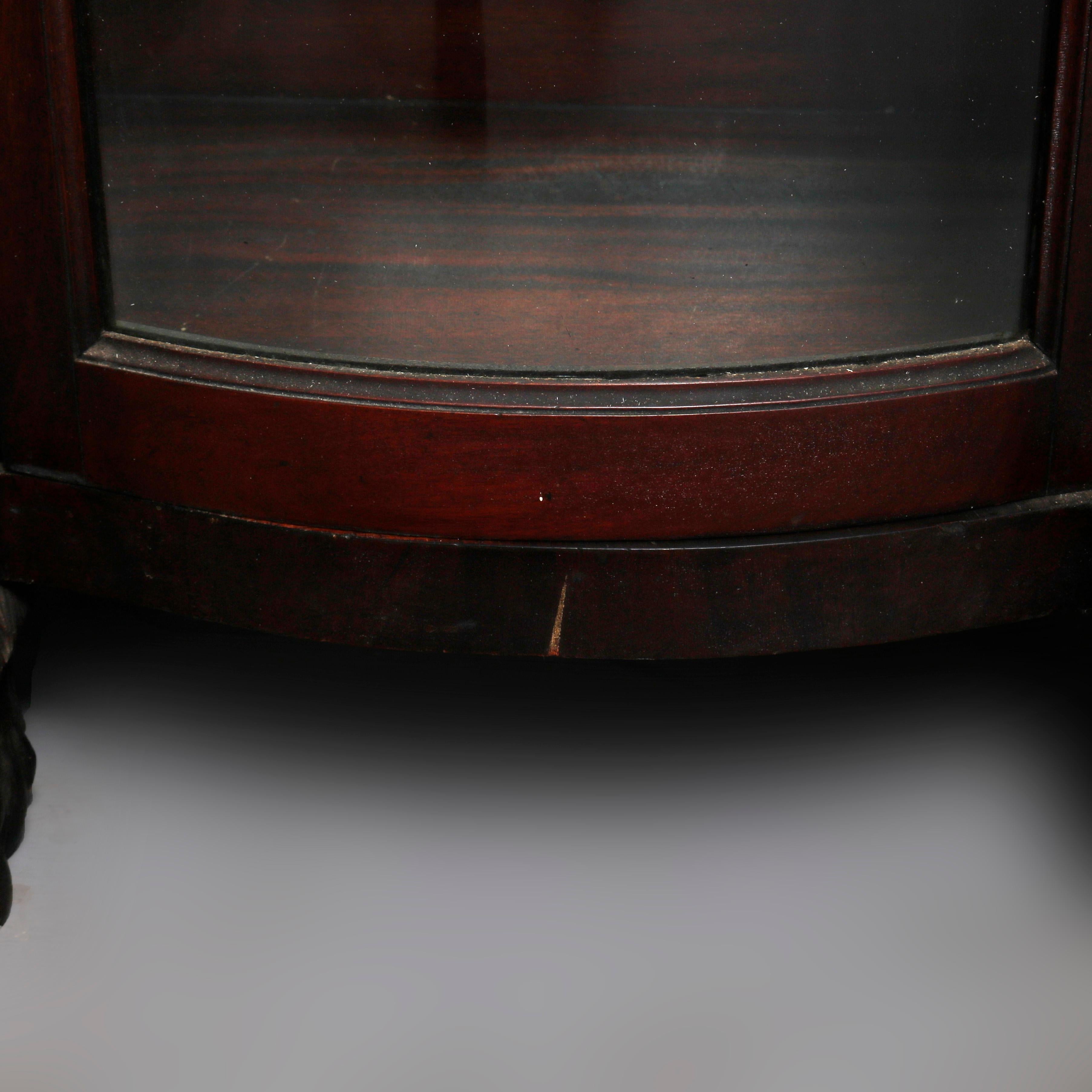 Antique Hersee American Empire Mahogany Diminutive China Cabinet, 19th Century 4