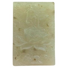 Antique Hetian Jade Lotus Pendant Amulet Qing Dynasty