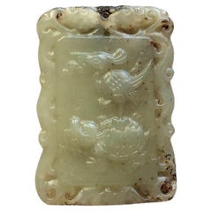 Antique Hetian Jade Pendant Amulet Qing Dynasty