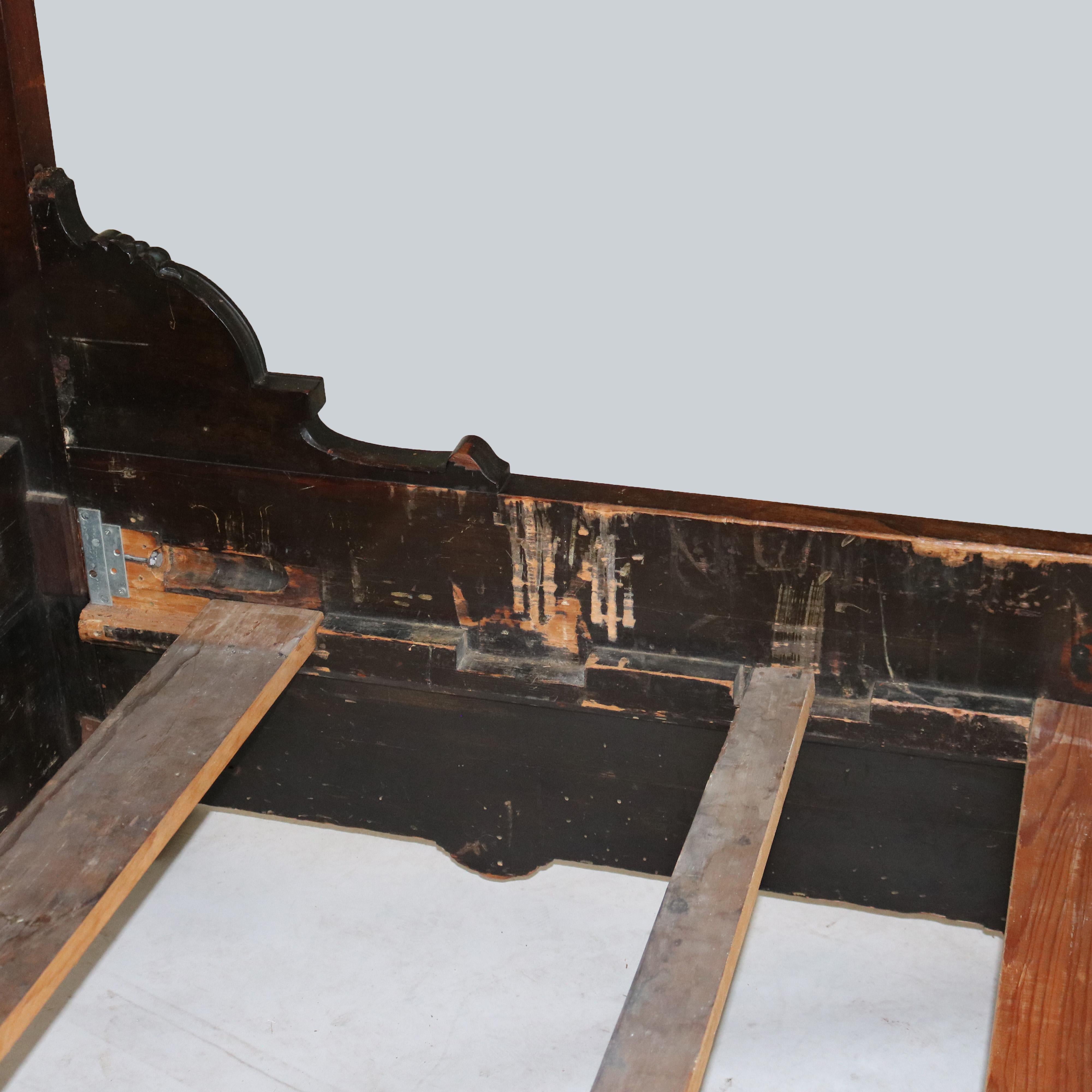 Antique Heurter Brothers School Victorian Rococo Revival Rosewood Bed C1870 3