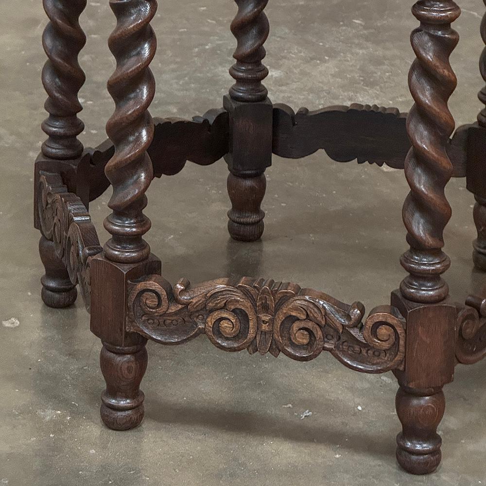 Antique Hexagonal Barley Twist End Table For Sale 2