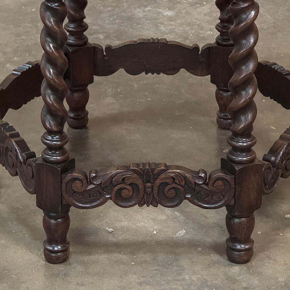 Antique Hexagonal Barley Twist End Table For Sale 3