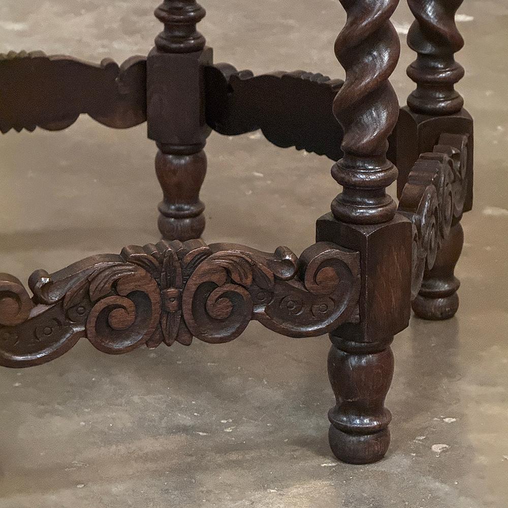 Antique Hexagonal Barley Twist End Table For Sale 6