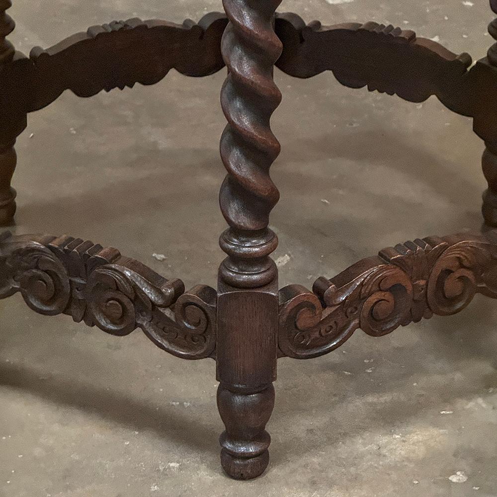 Antique Hexagonal Barley Twist End Table For Sale 8