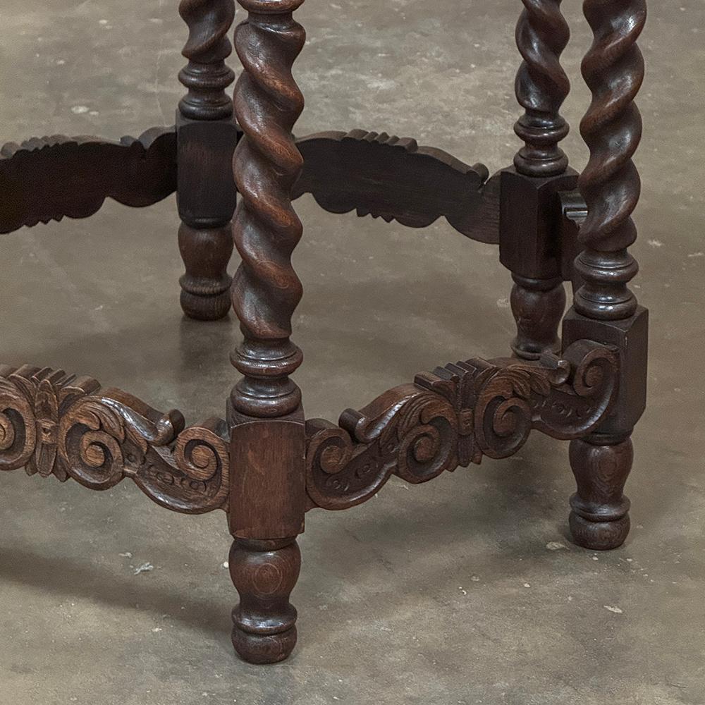 Antique Hexagonal Barley Twist End Table For Sale 1