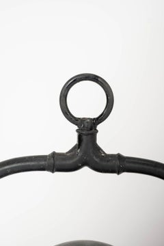 Lanterna antica esagonale in vetro con cupola in rame