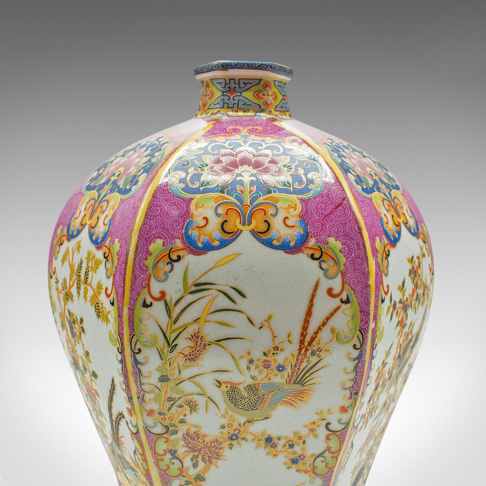 Antique Hexagonal Posy Vase, Chinese, Ceramic, Baluster Urn, Victorian, Qing For Sale 2
