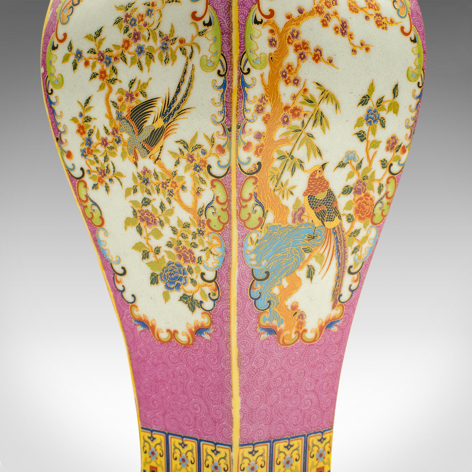 Antike sechseckige Posy-Vase, Chinesisch, Keramik, Balusterurne, viktorianisch, Qing im Angebot 3