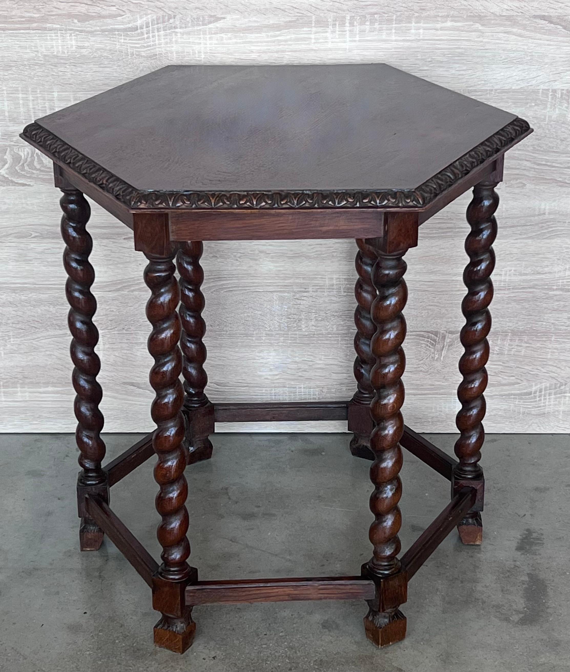 antique hexagonal table