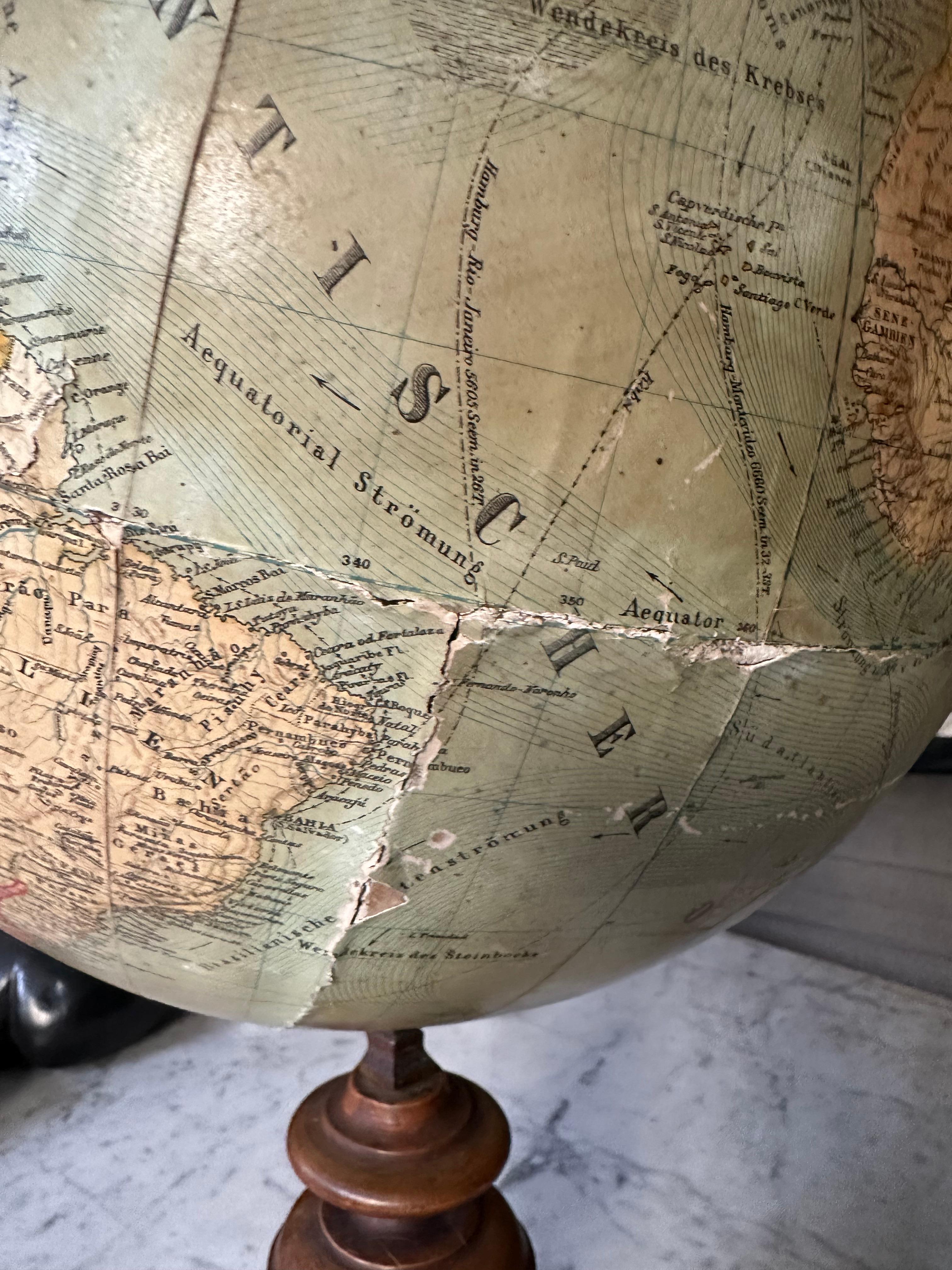 Fine XIX secolo Antico globo di Heymann - squisito capolavoro cartografico con bussola in vendita
