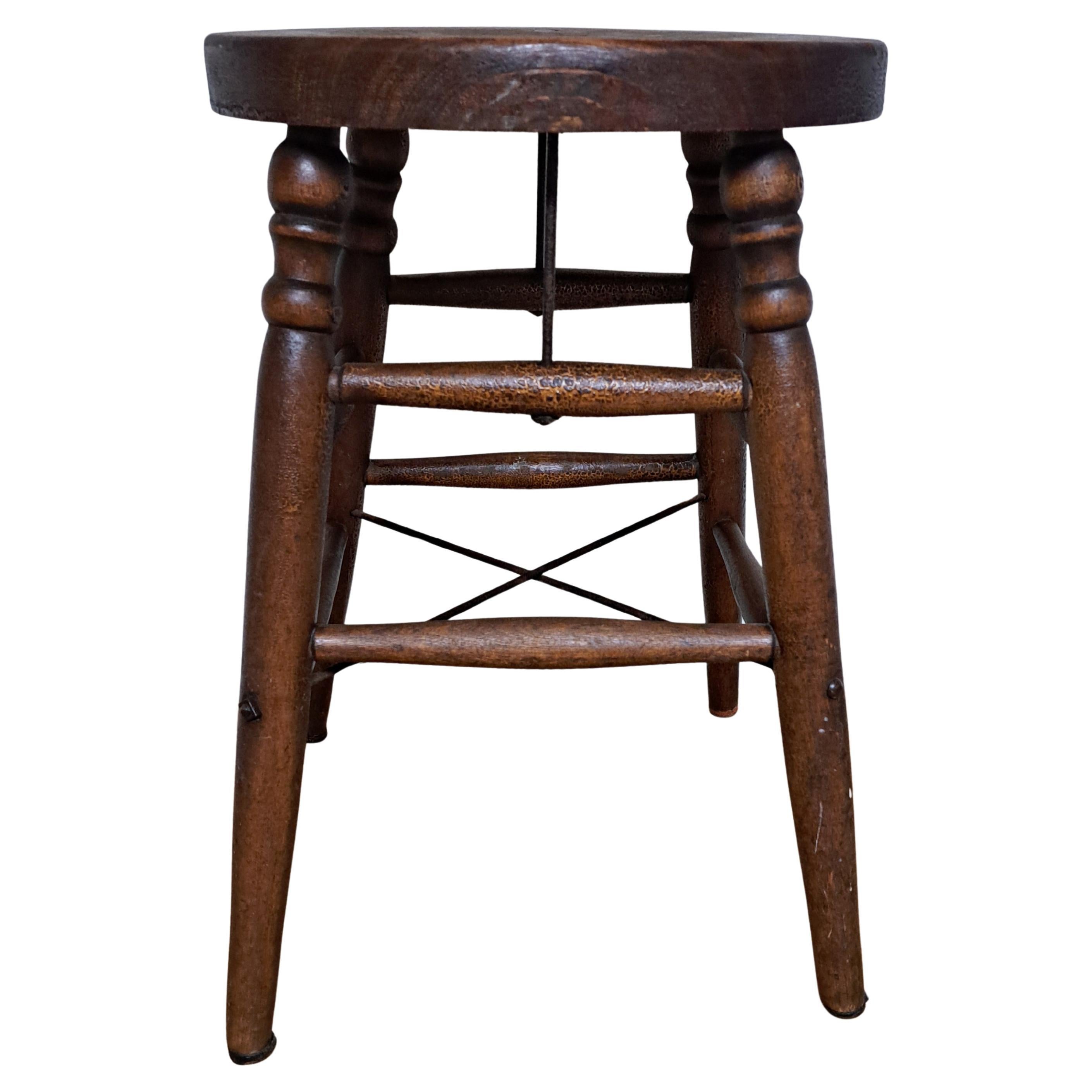 Antique Heywood Wakefield Wooden Stool For Sale