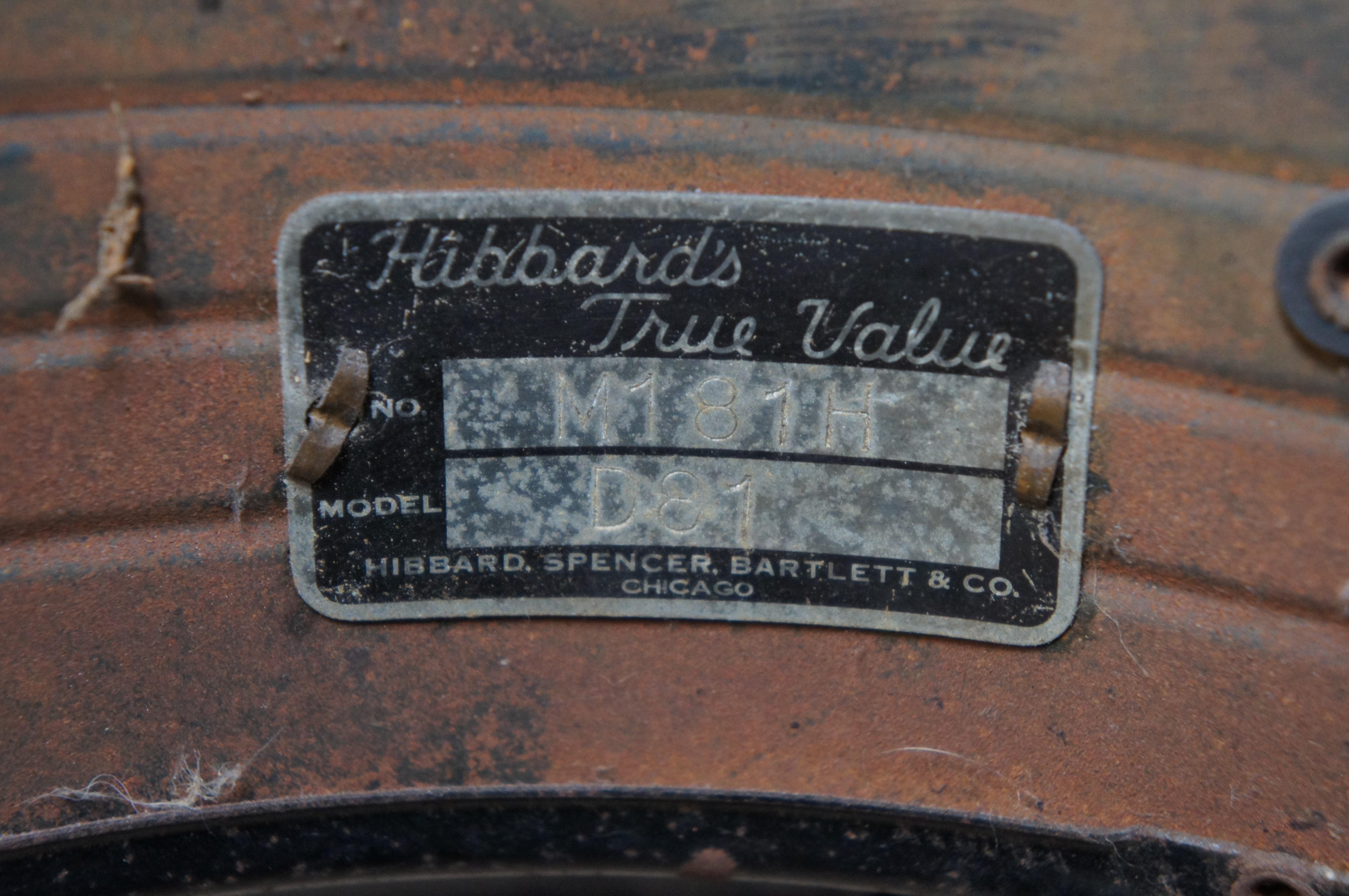 Antique Hibbard Spencer Bartlett True Value Kerosene Space Heater Cook Stove 24