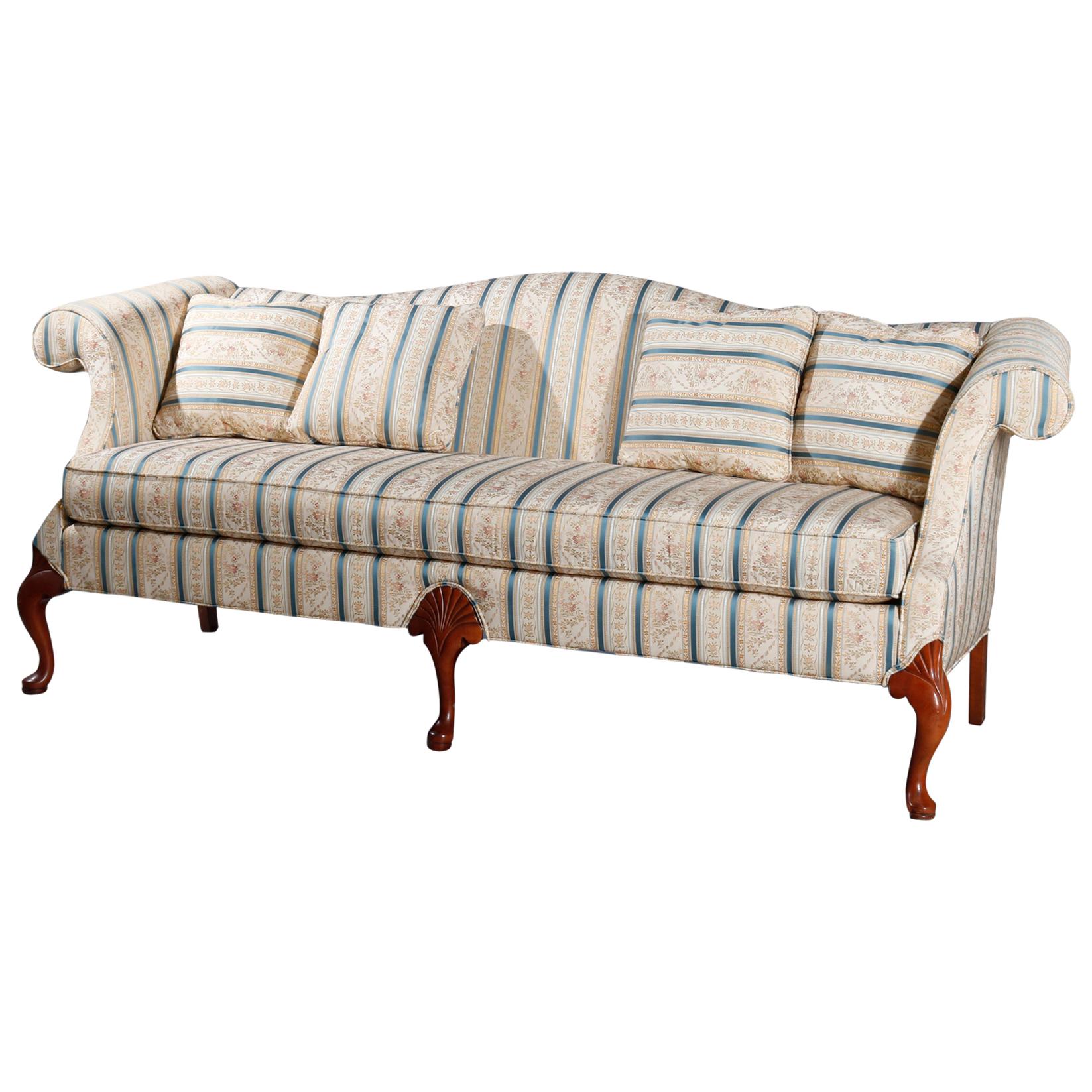Antique Laine of Hickory Queen Anne Style Mahogany Sofa, 20th Century