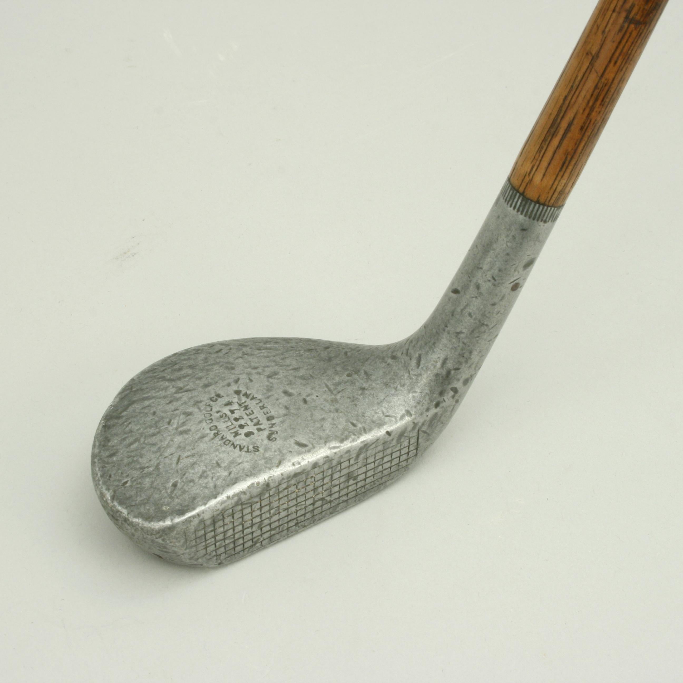 Early 20th Century Antique Hickory Golf Club, Mills Putter with Aluminium Head, Sunderland