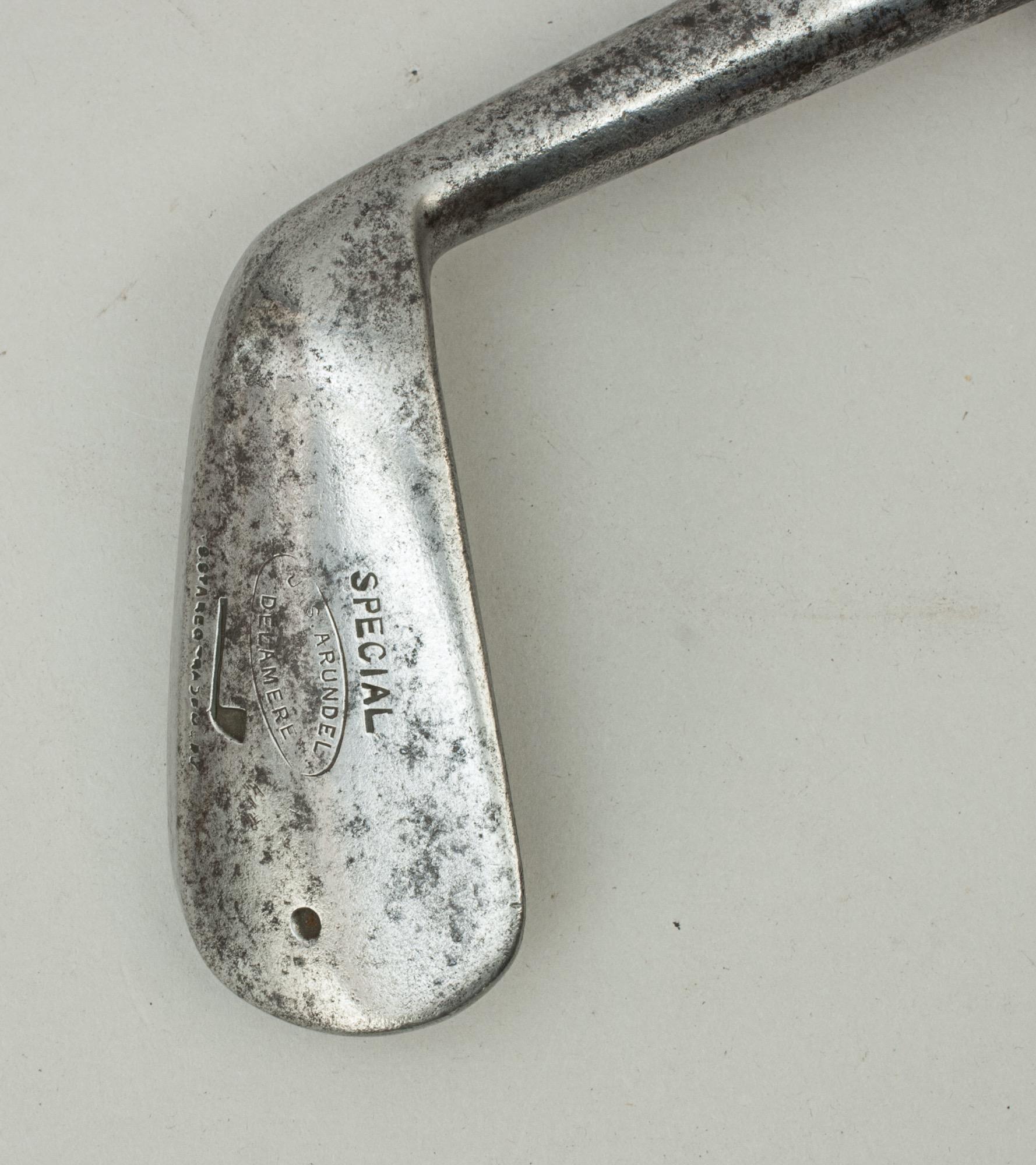 Sporting Art Antique Hickory Golf Club, Tom Stewart Iron with Personal Inspection Mark