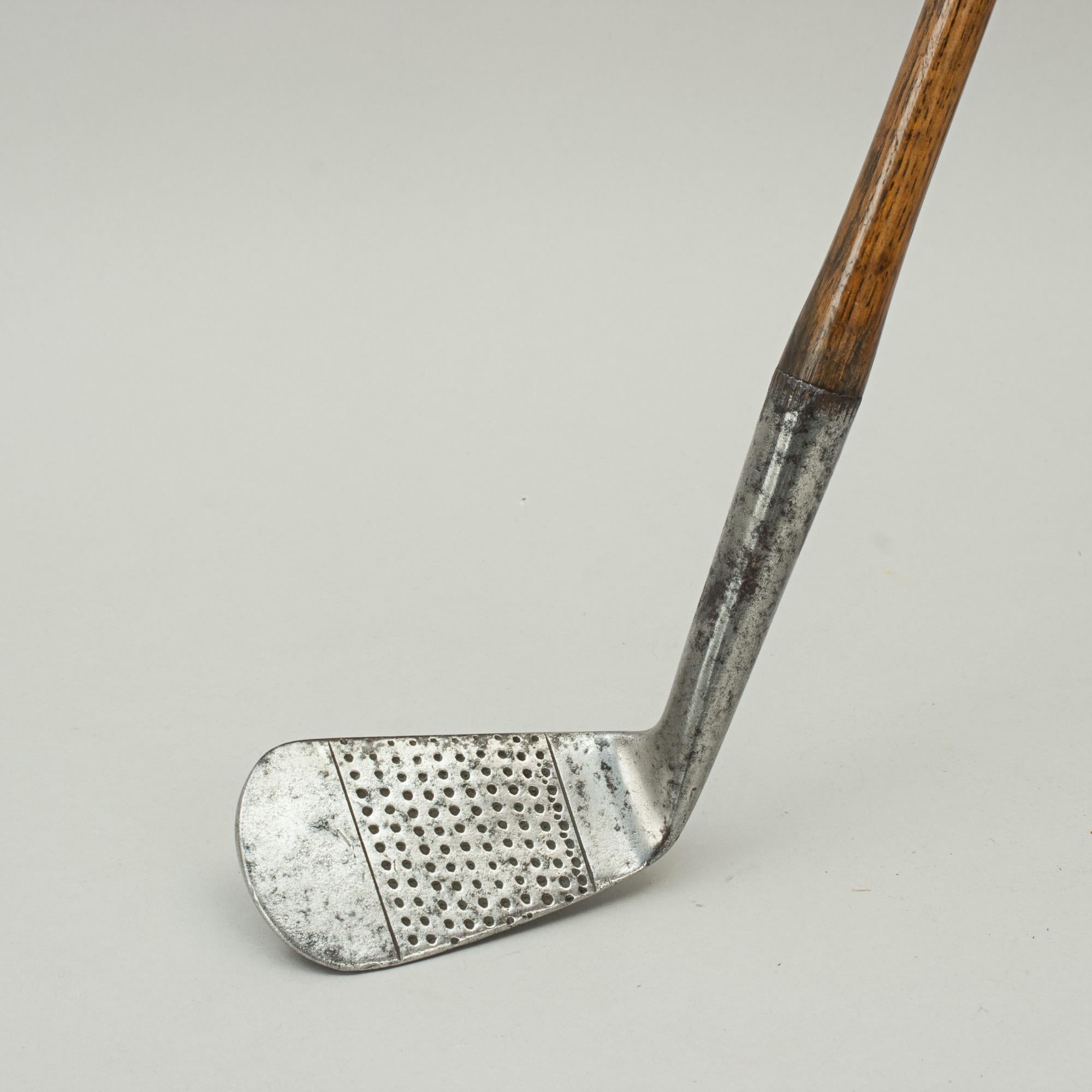 British Antique Hickory Golf Club, Tom Stewart Iron with Personal Inspection Mark