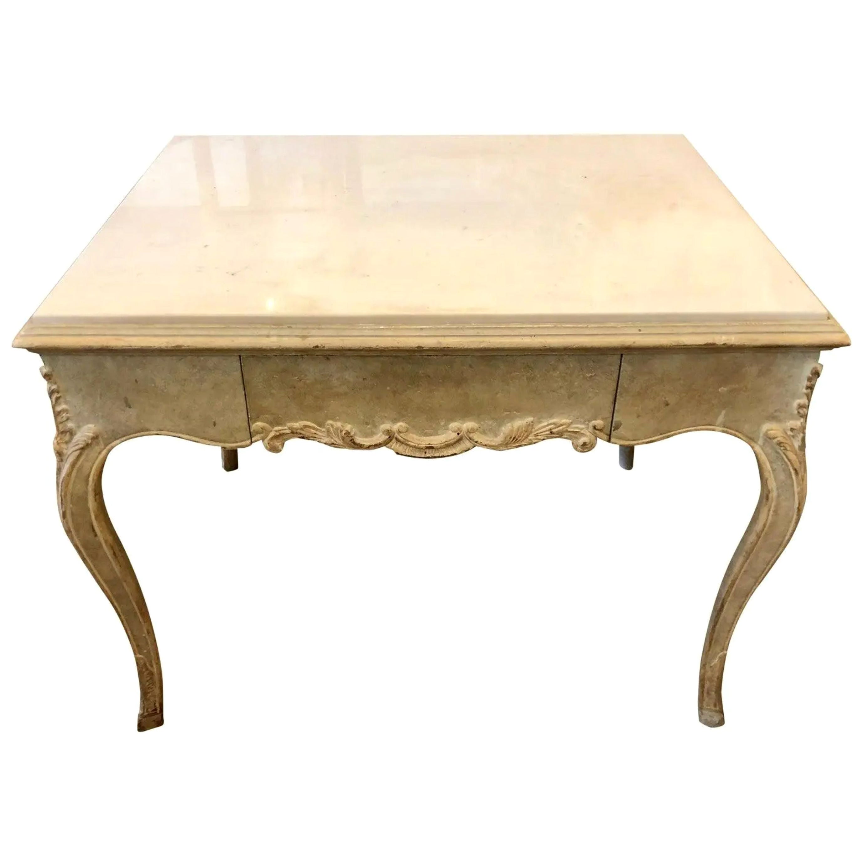 Antique Hideaway House Beverly Hills Marble Top Nightstand End or Side Table