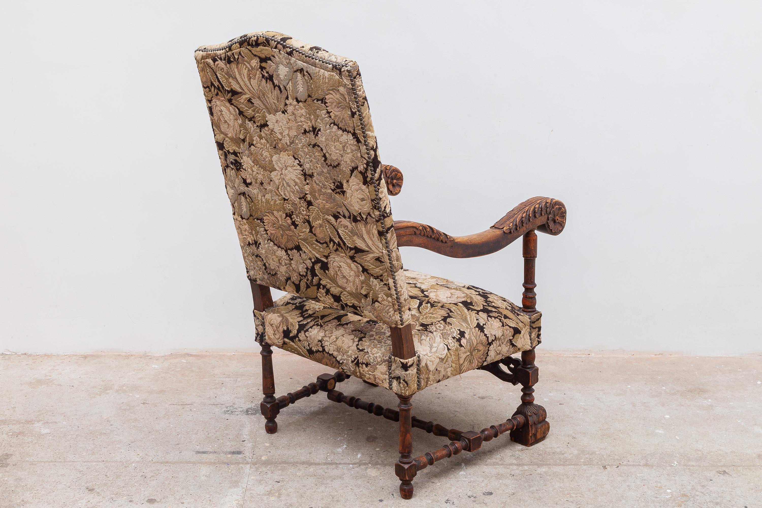 Antiker Parlor-Stuhl mit hoher Rückenlehne, Frankreich  (Französisch) im Angebot