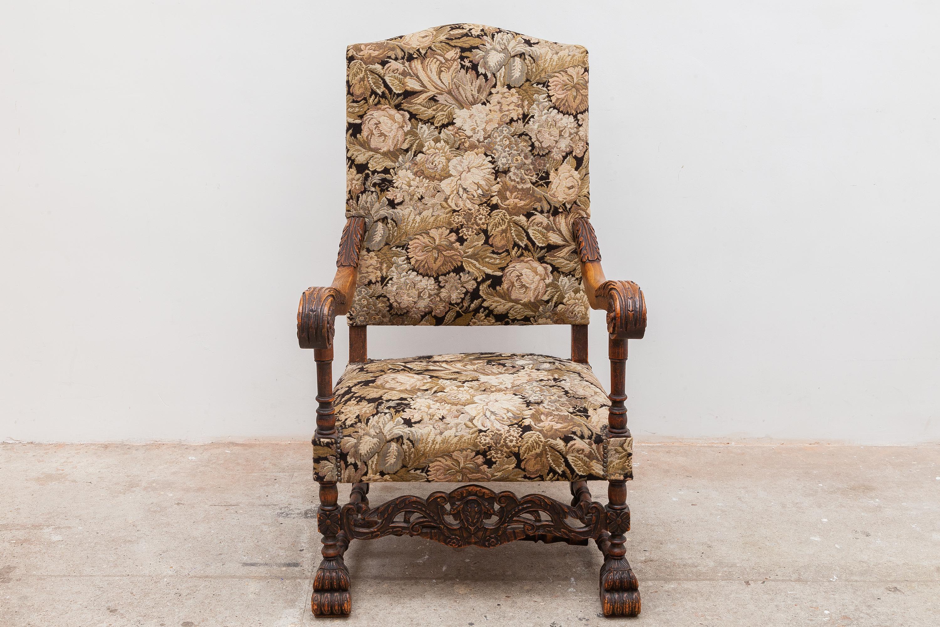 Antiker Parlor-Stuhl mit hoher Rückenlehne, Frankreich  (Spätes 19. Jahrhundert) im Angebot