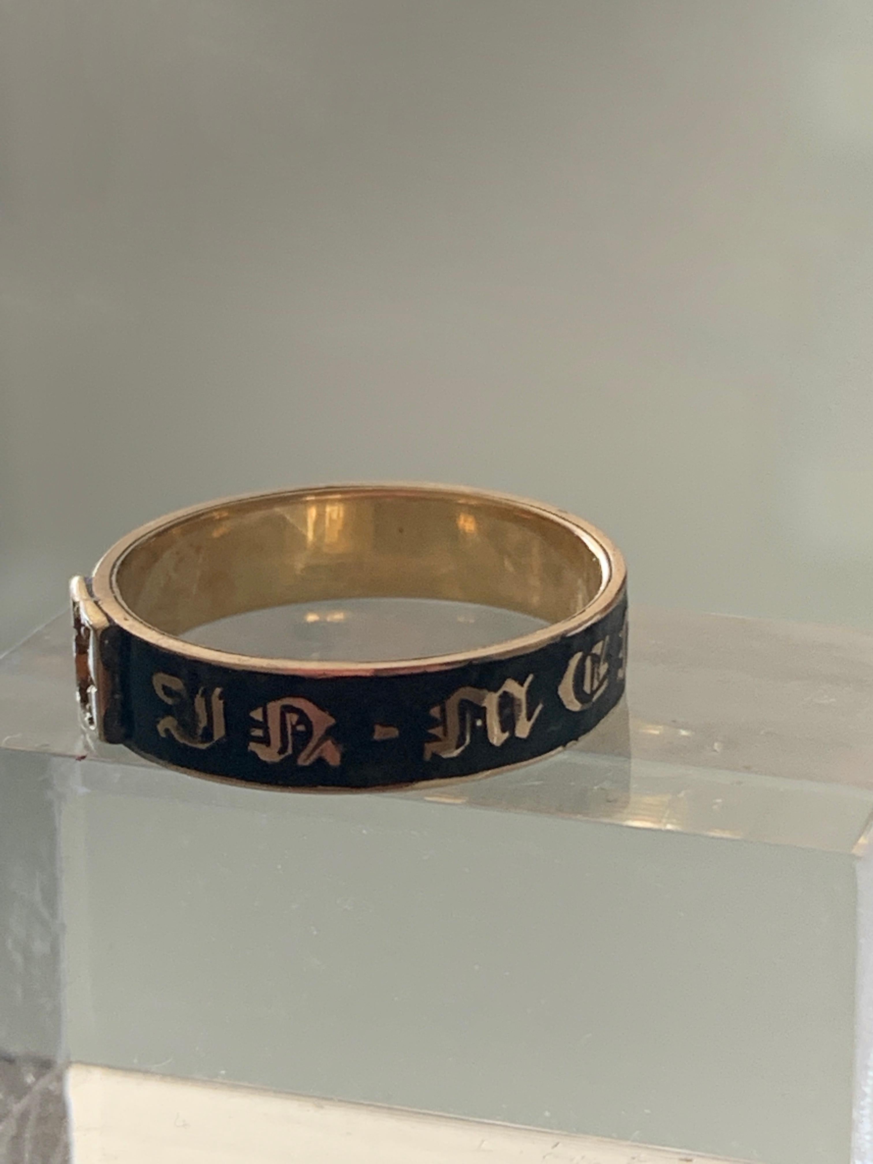 Victorian Antique High Carat Gold Memorial Ring For Sale