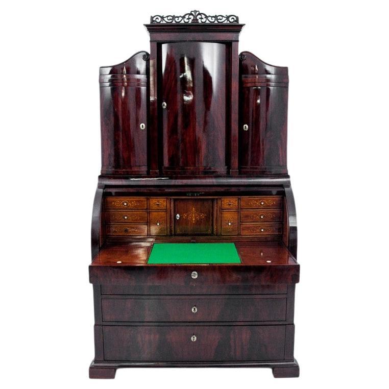 Antique High Gloss Secretary Desk, Scandinavia, circa 1850s.