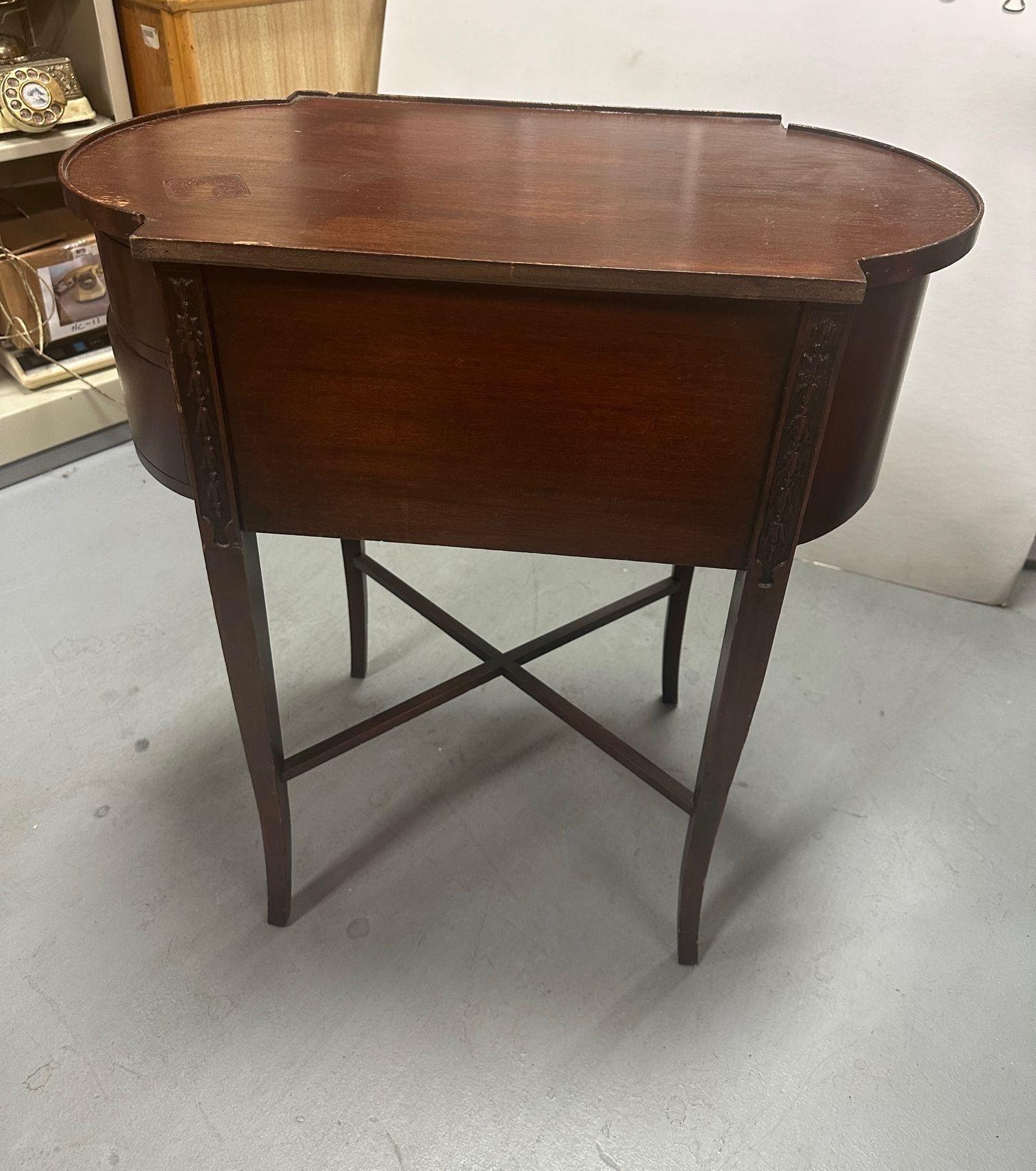 Antique High Leg Federal Two Cabinet Mahogany End Table For Sale 2