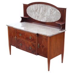 Antique High-Quality Antique C1920 Mahogany Washstand Side Dressing Table