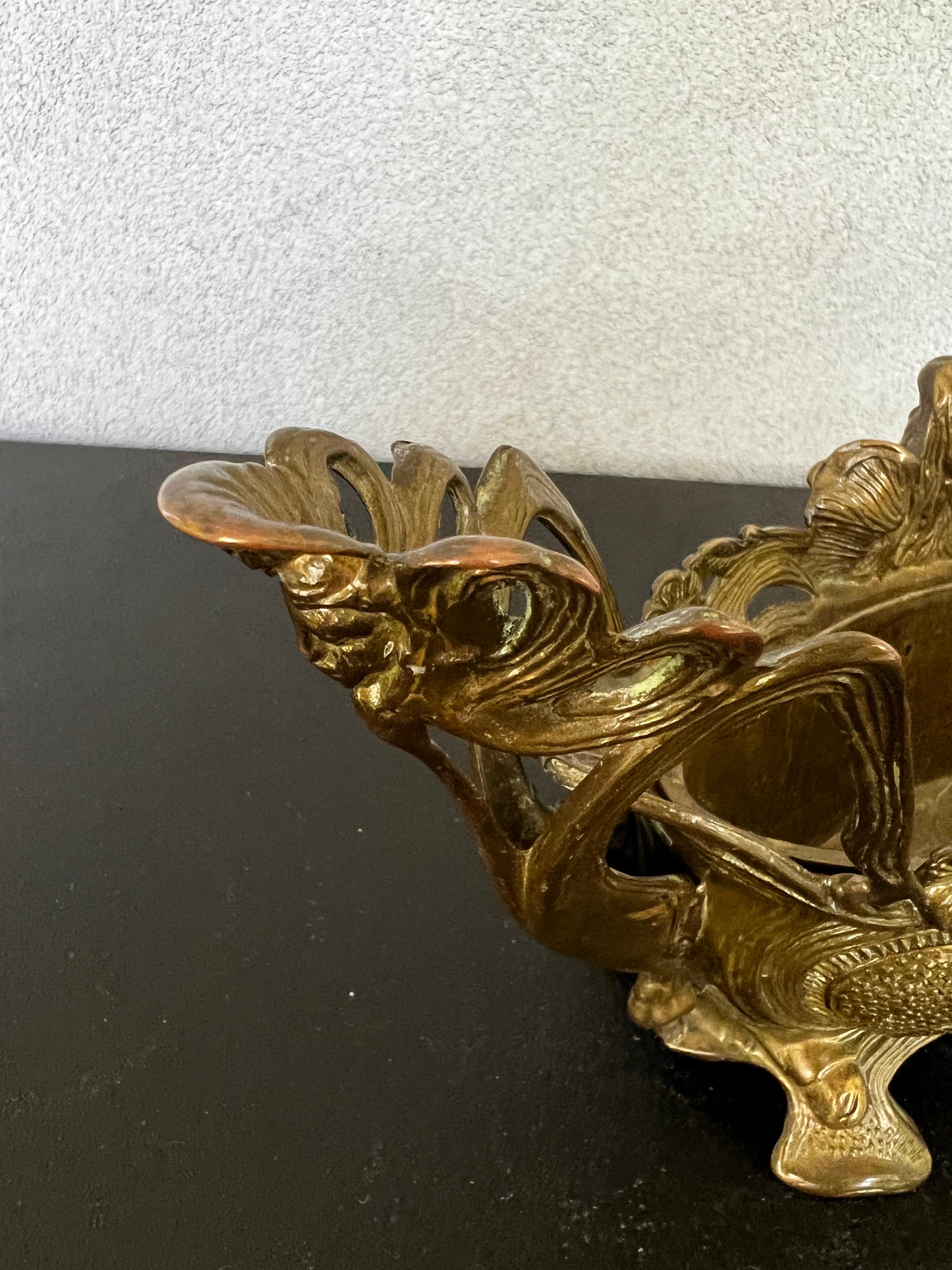 Antique High Quality French Bronze Jardiniere Art Deco Planter  In Good Condition For Sale In Fort Washington, MD