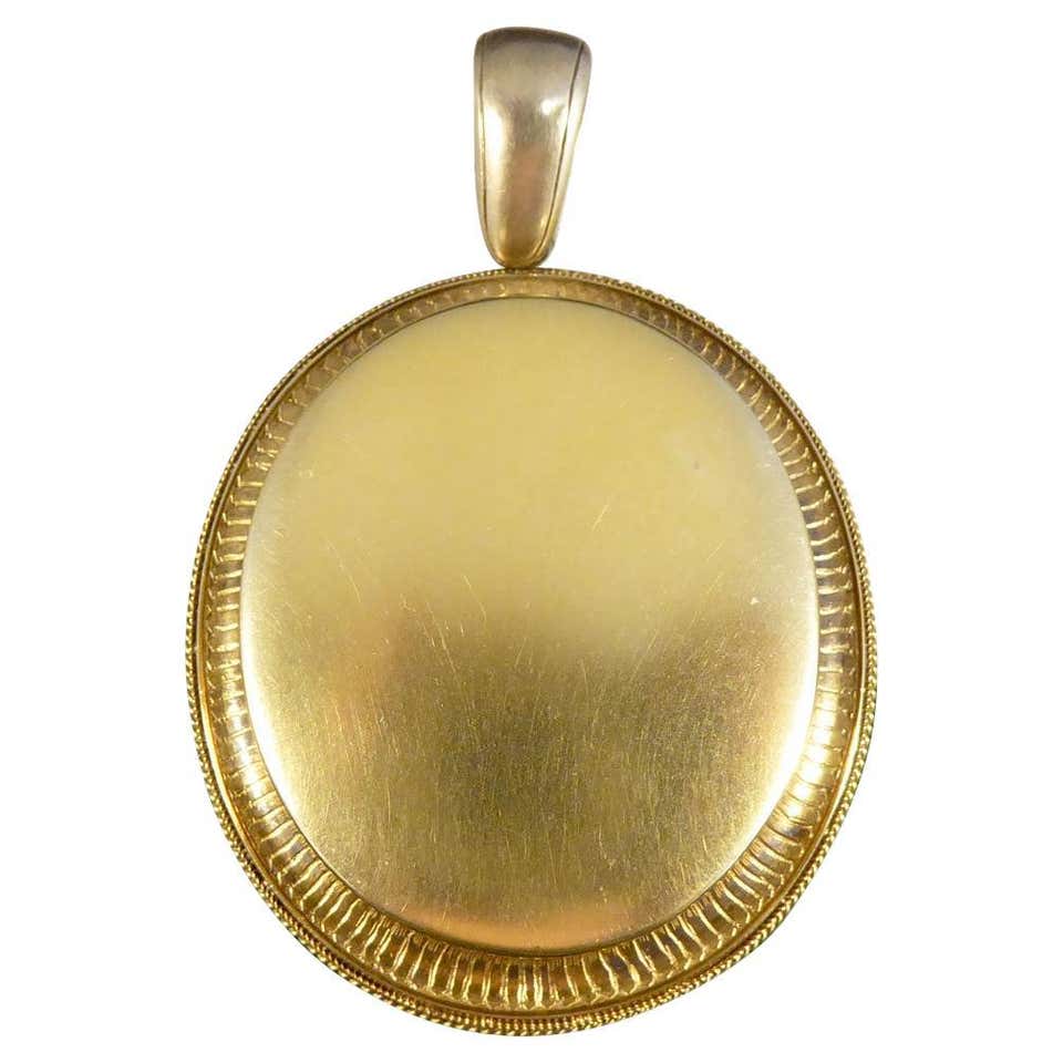 Antique Victorian Diamond Pearl Picture Locket, circa 1880s, Yellow ...