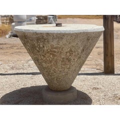 Antique High Rough Round Granite Table, GE-1629