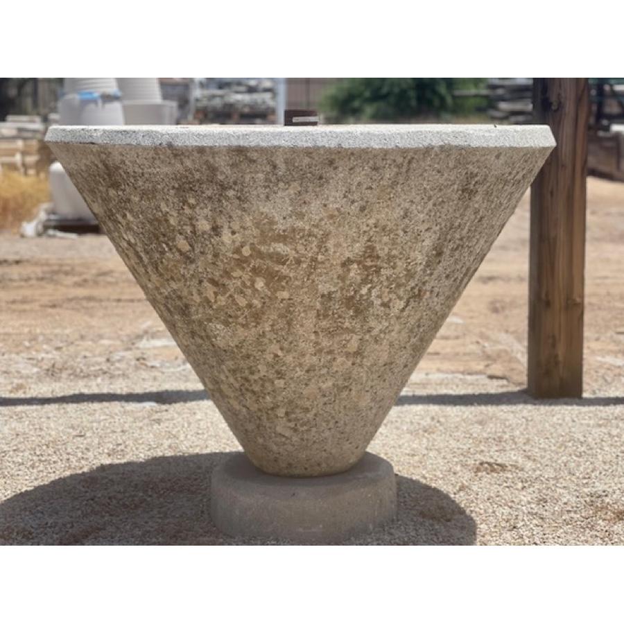French Antique High Rough Round Granite Table, GE-1629 For Sale