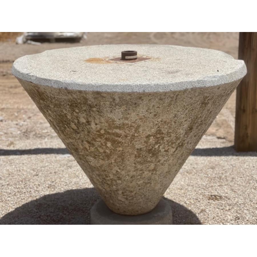 Carved Antique High Rough Round Granite Table, GE-1629 For Sale