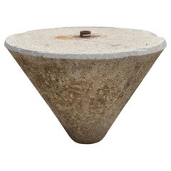 Antique High Rough Round Granite Table, GE-1629