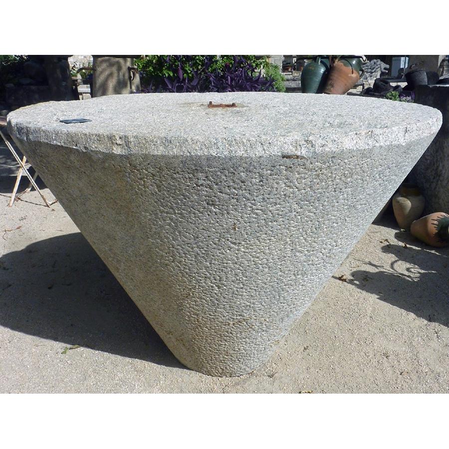 Antique High Round Conical Stone Table, GE-1627 In Fair Condition For Sale In Scottsdale, AZ