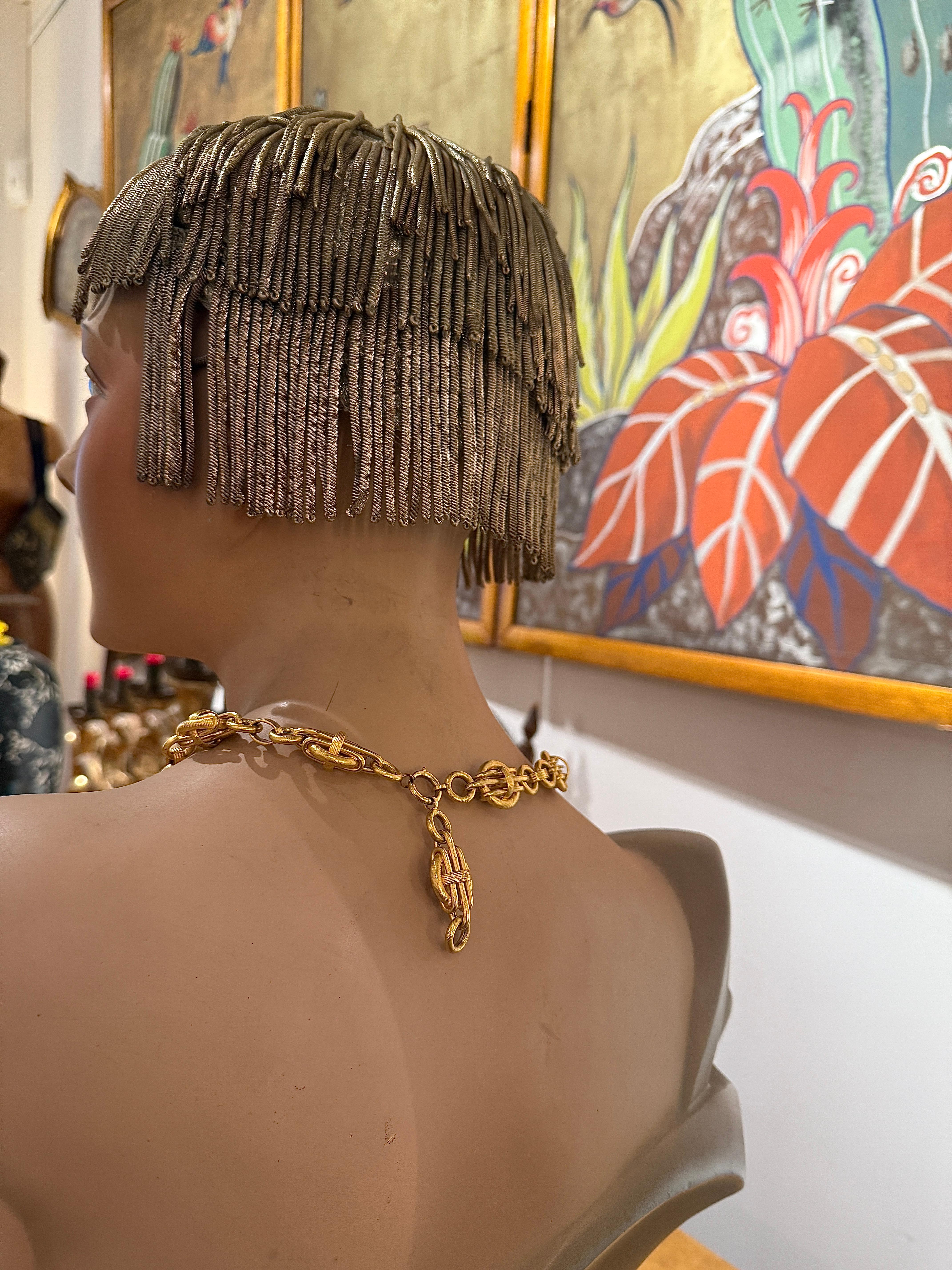 Antique High Victorian 18K Yellow Gold Necklace Collar For Sale 1