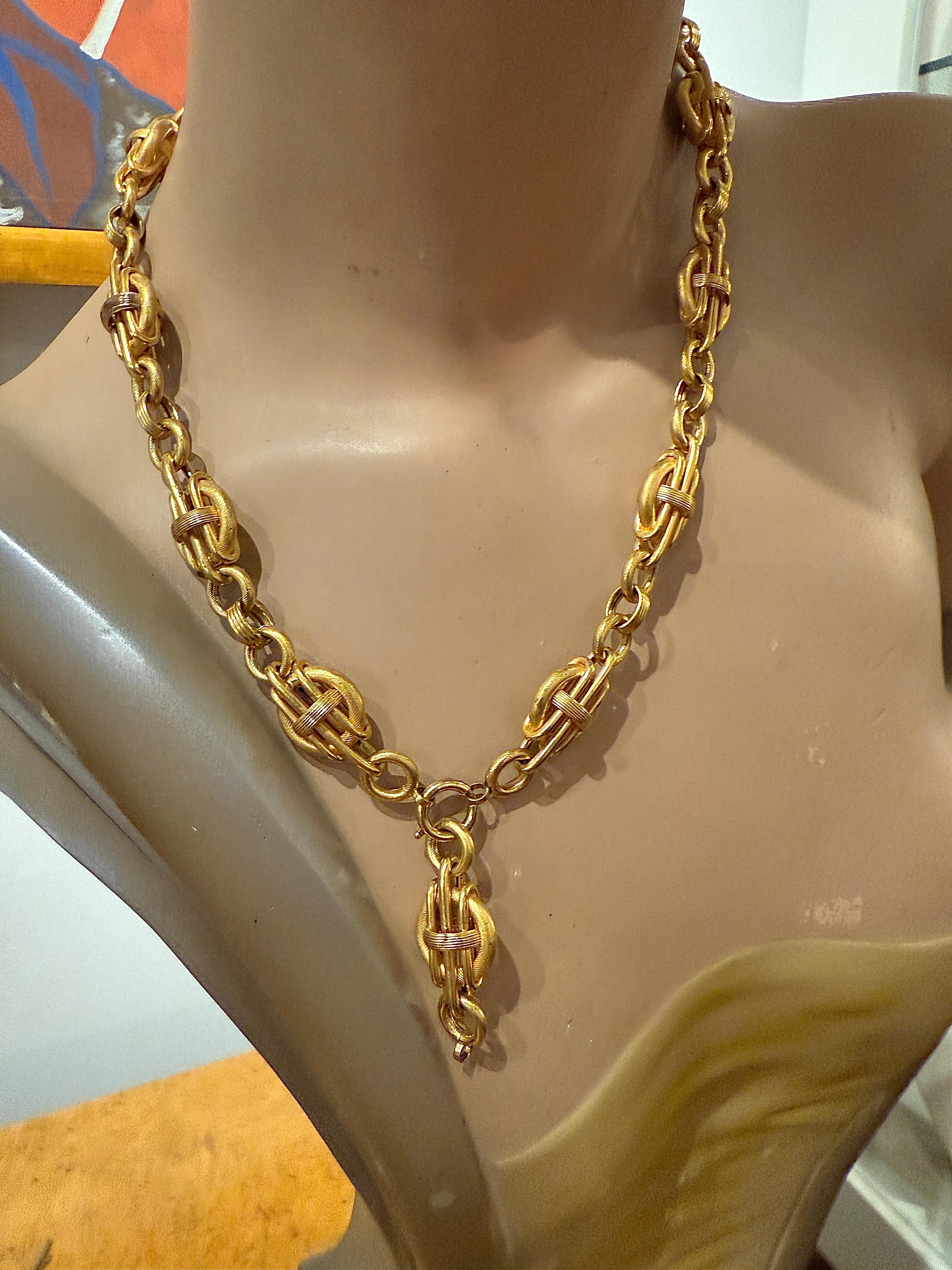 Antique High Victorian 18K Yellow Gold Necklace Collar For Sale 4