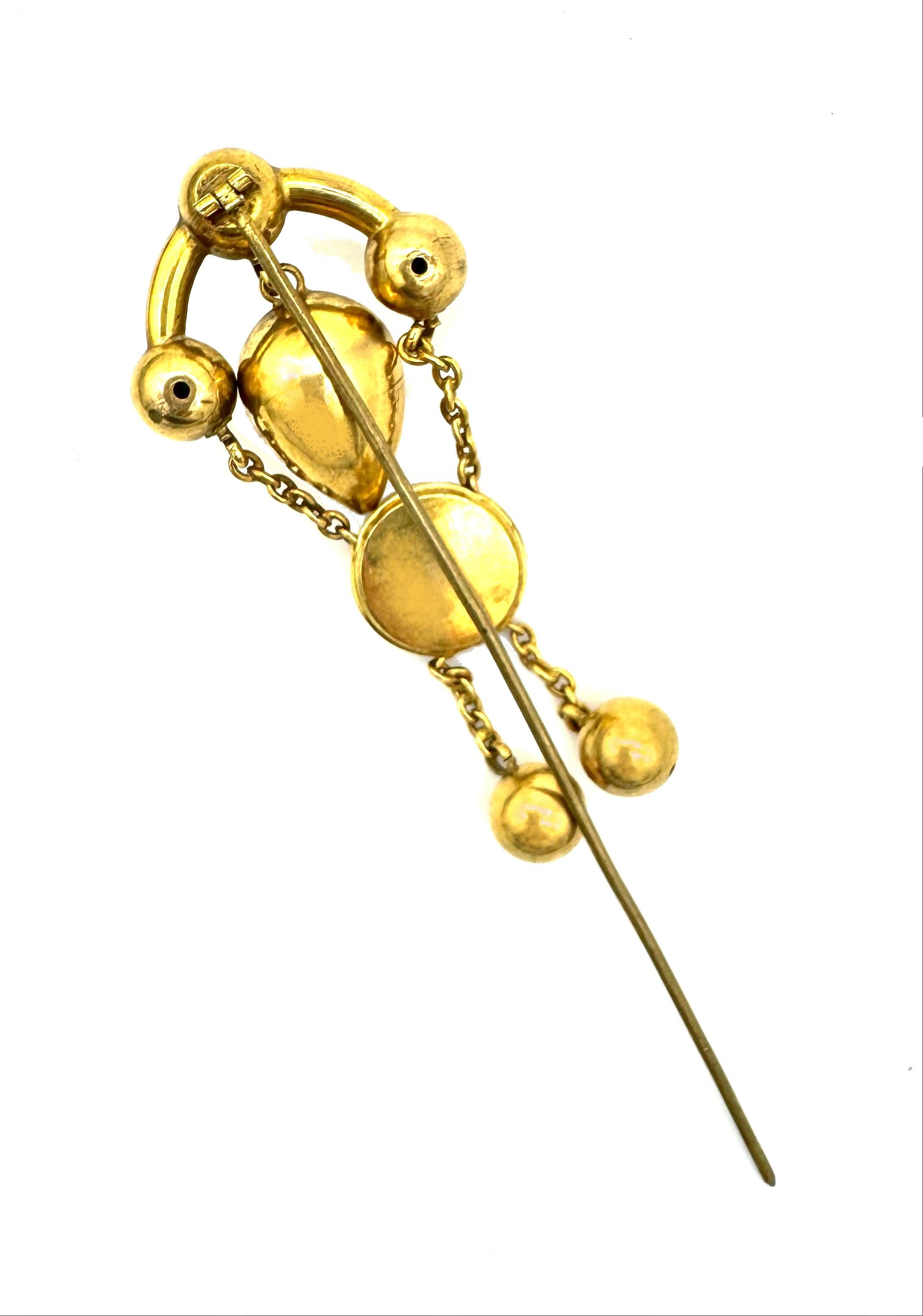 Antiguo Alfiler de Sombrero Alto Victoriano Metal Dorado Latón Adorno para el Pelo Alfiler de Pelo en Bueno estado para la venta en Munich, Bavaria